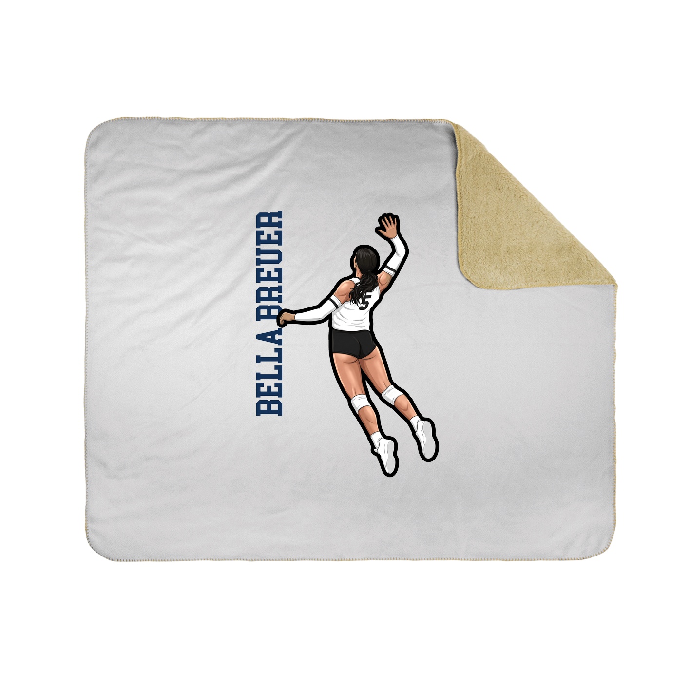 Throw Blanket — Name Vertical in White