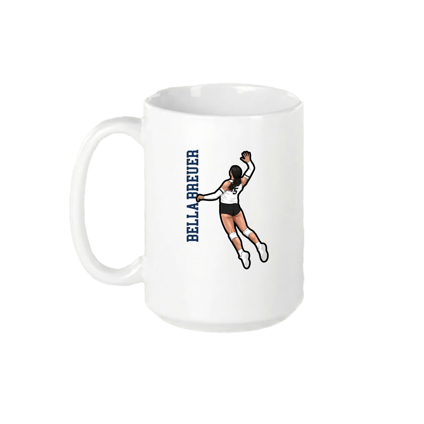 15oz Coffee Mug — Name Vertical in White
