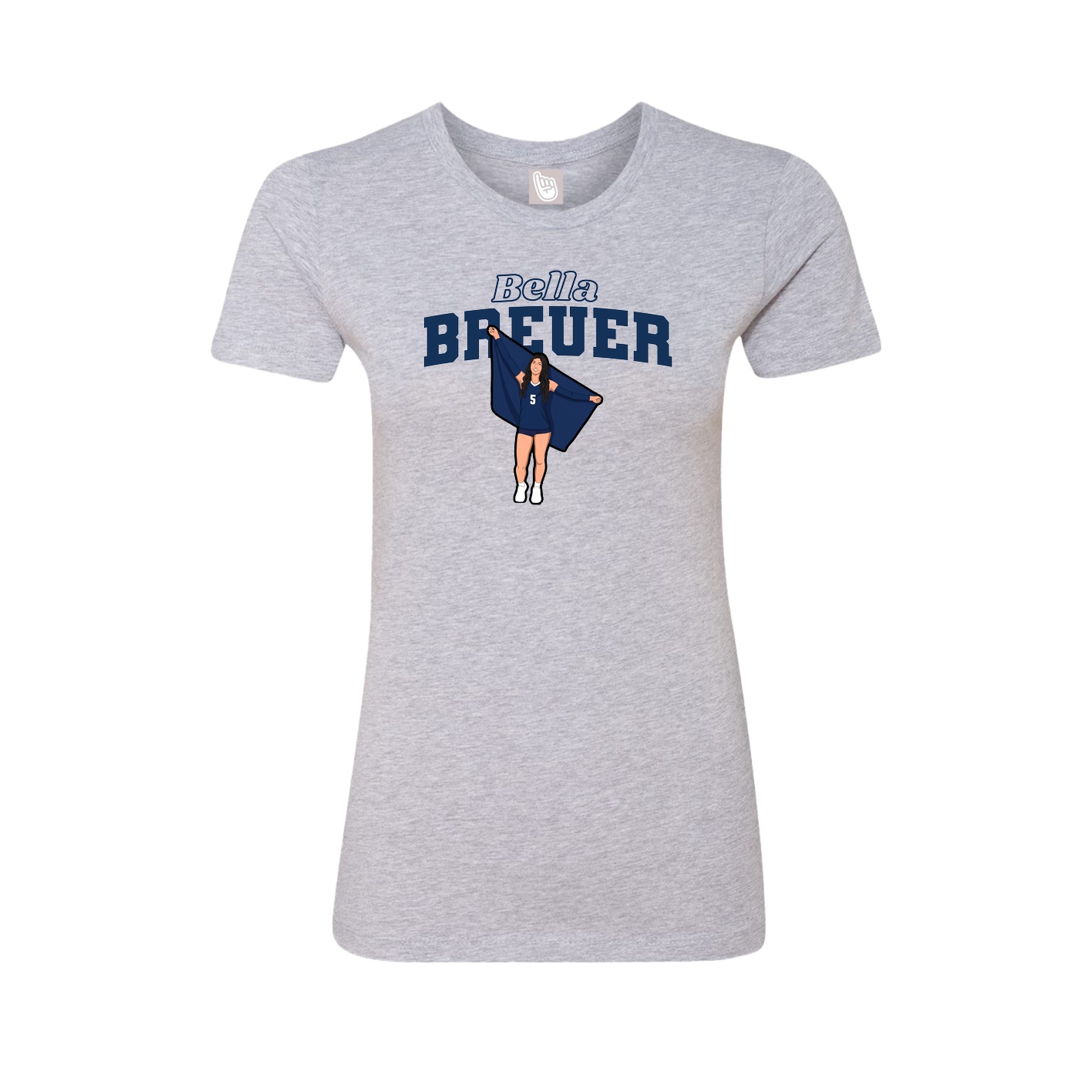 Fitted Women's Tee — Name Arch in Grey