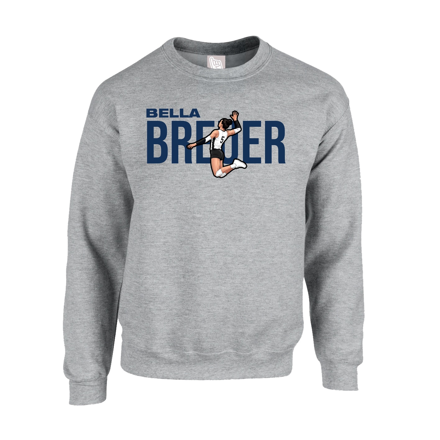 Fleece Crew — Player Name in Grey