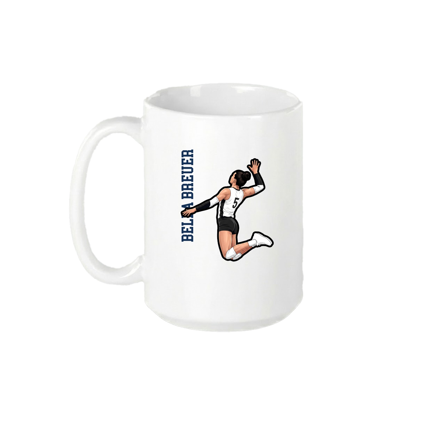 15oz Coffee Mug — Name Vertical in White