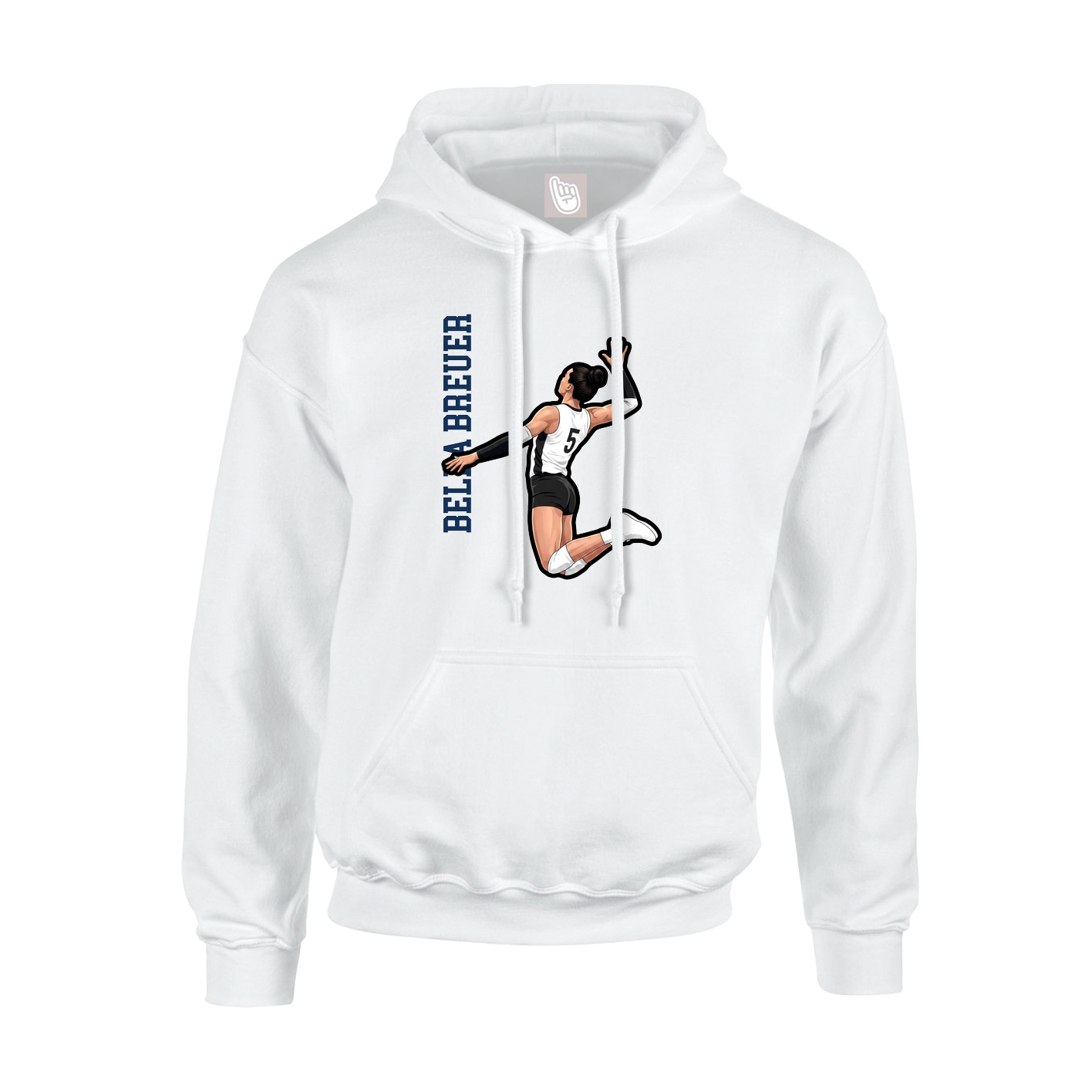 Hoodie — Name Vertical in White