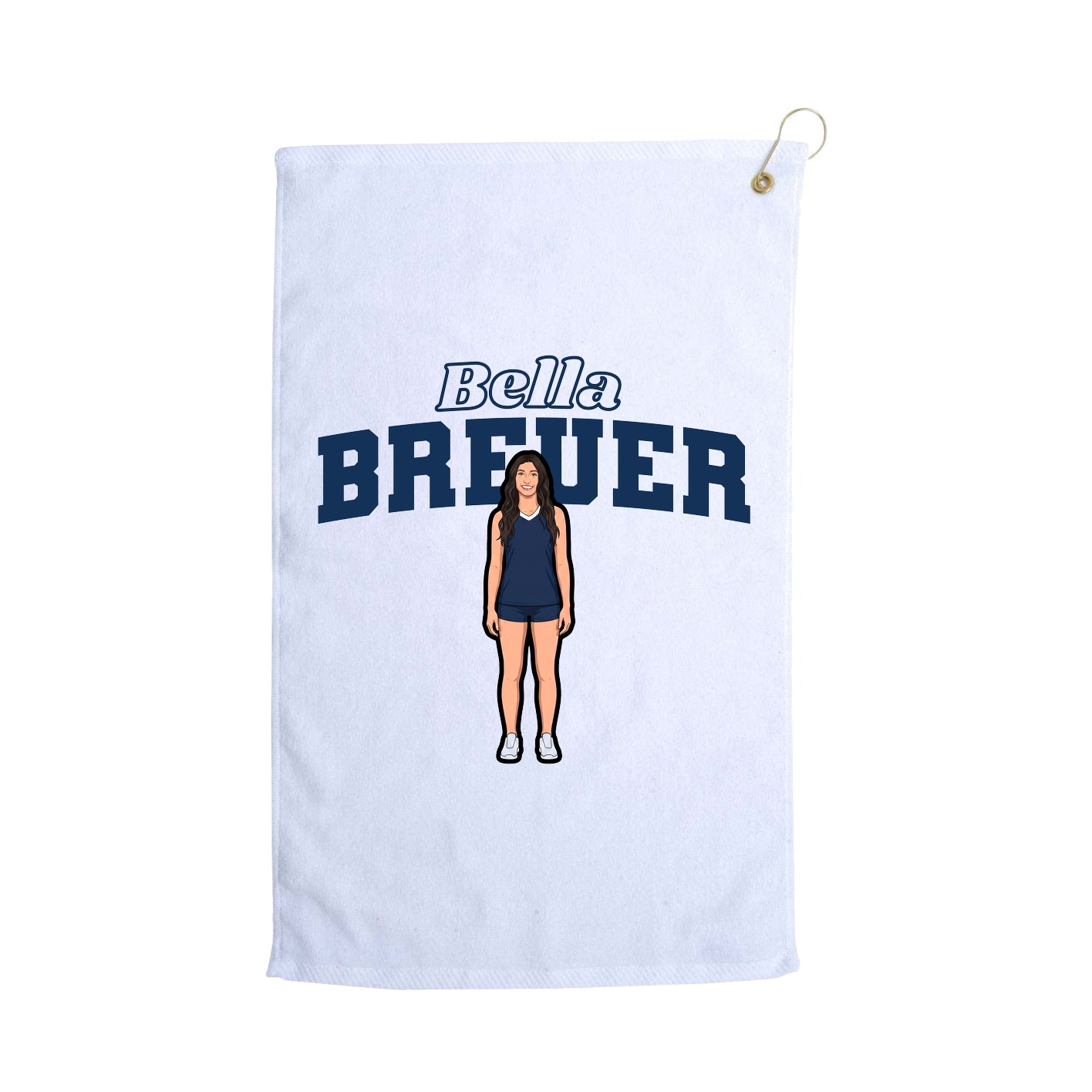 Golf Towel — Name Arch in White