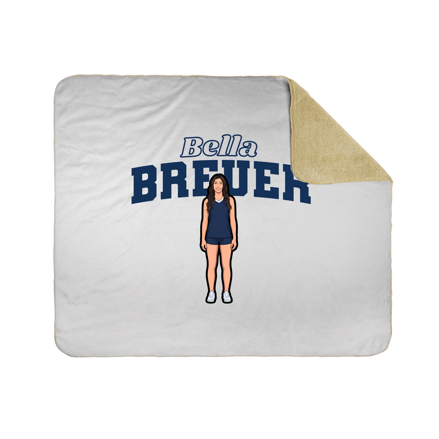 Throw Blanket — Name Arch in White