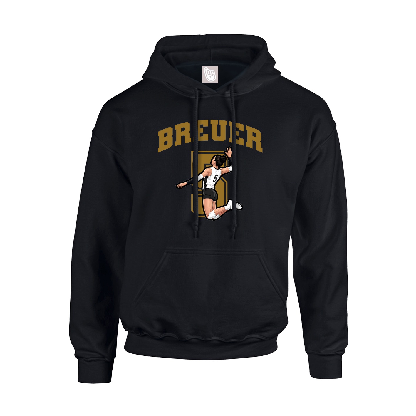 Youth Hoodie — Number in Black