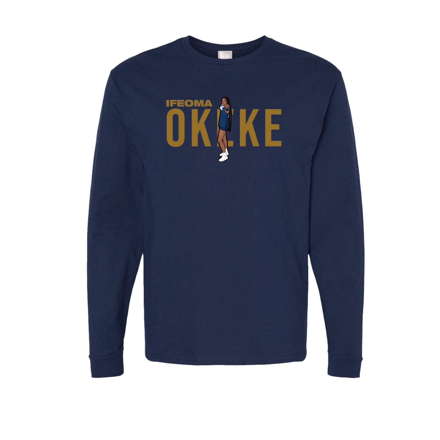 Long Sleeve Tee — Player Name in Navy