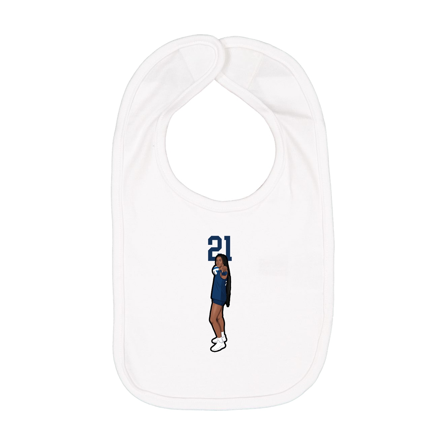 Infant Bib — Number Top in White