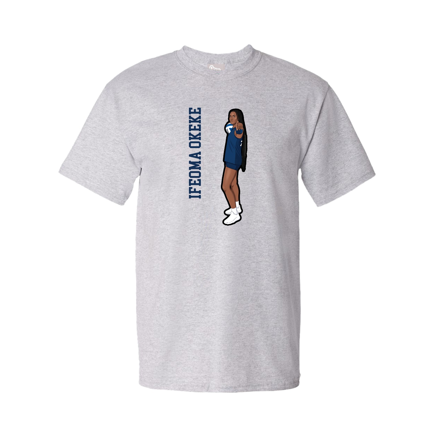 Tee — Name Vertical in Grey