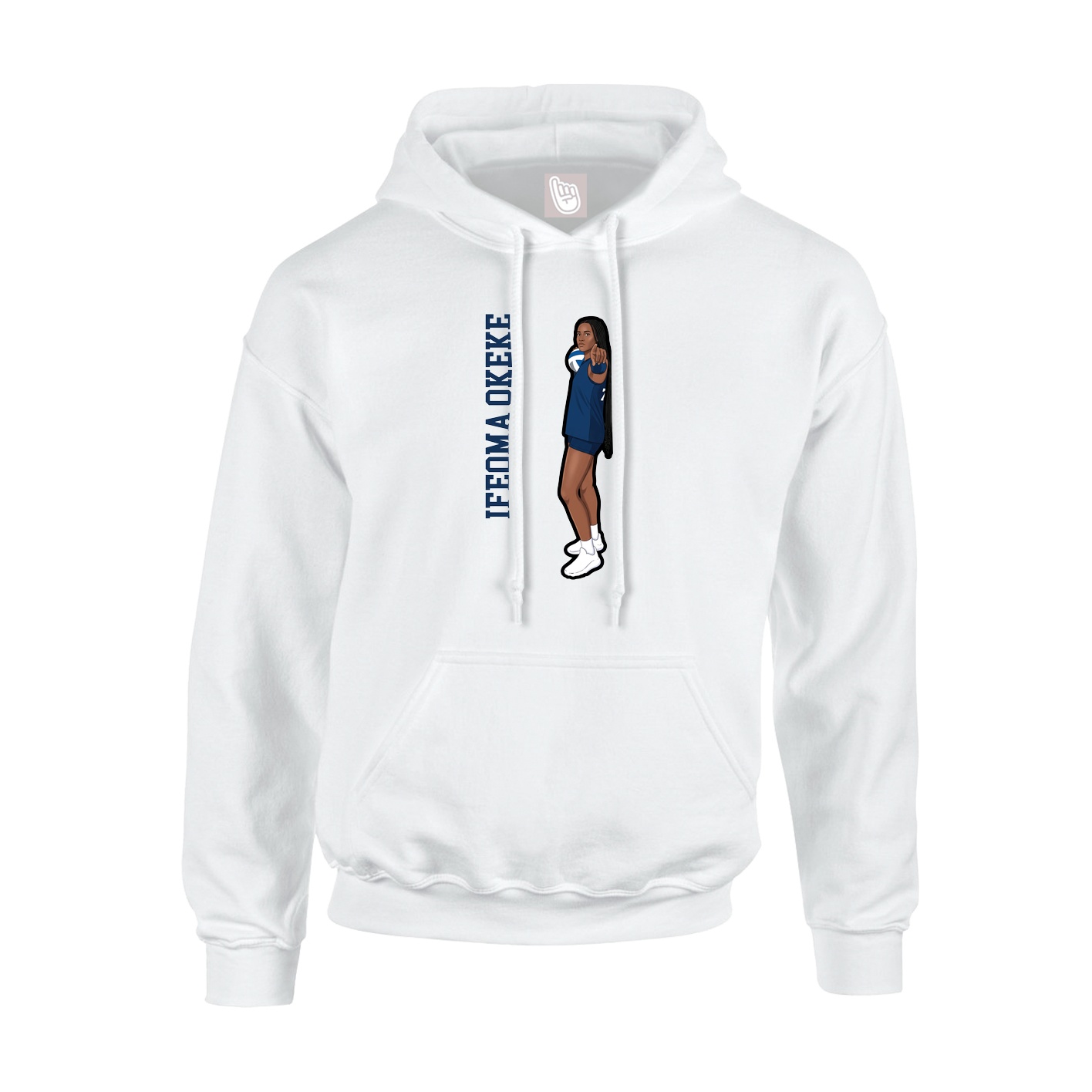 Youth Hoodie — Name Vertical in White