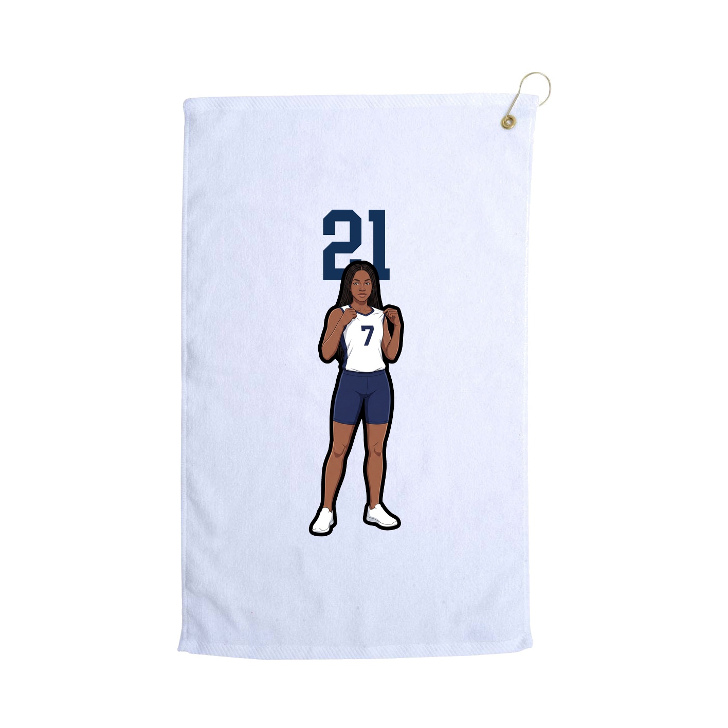 Golf Towel — Number Top in White