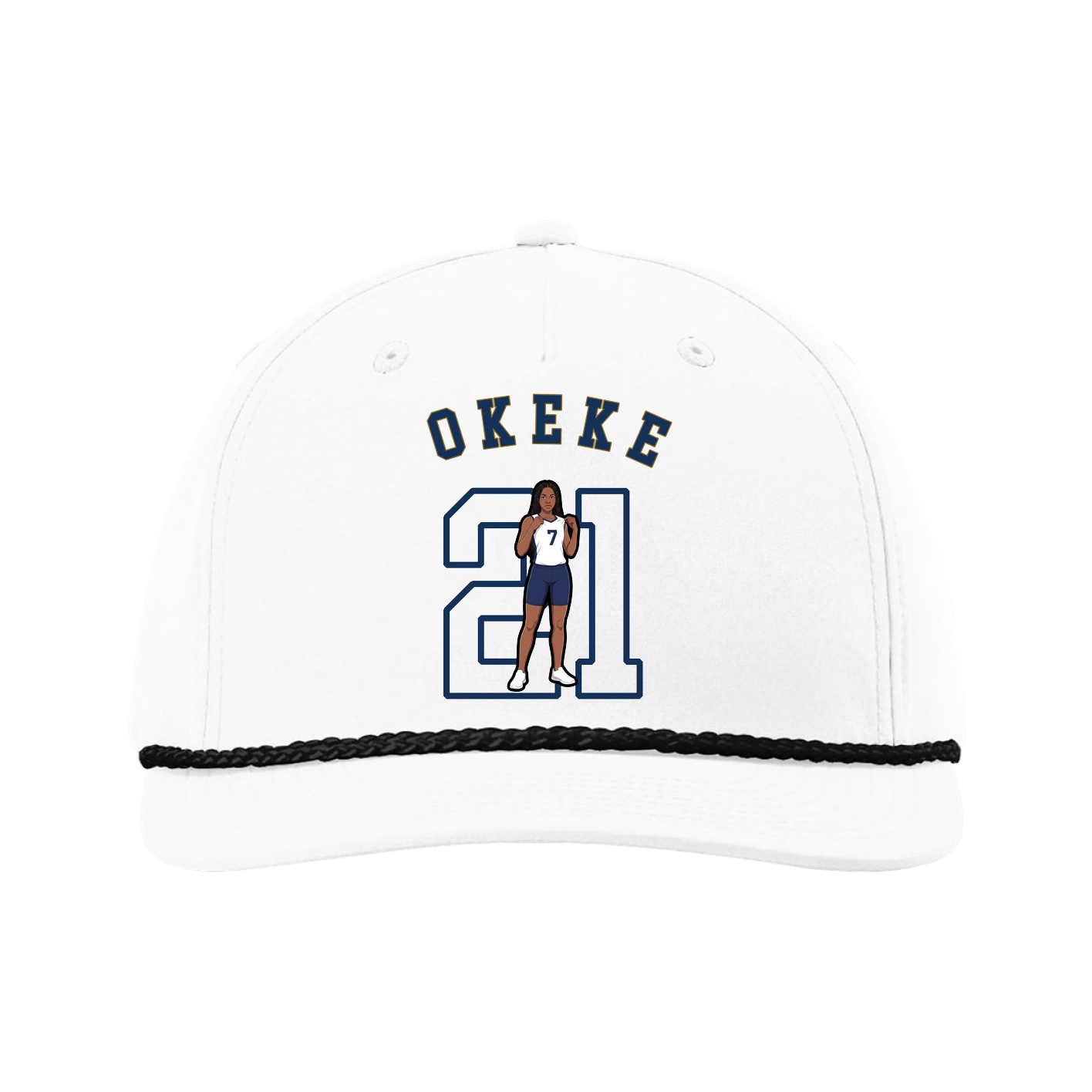 Five-Panel Classic Rope Cap — Shirsey Arch in White