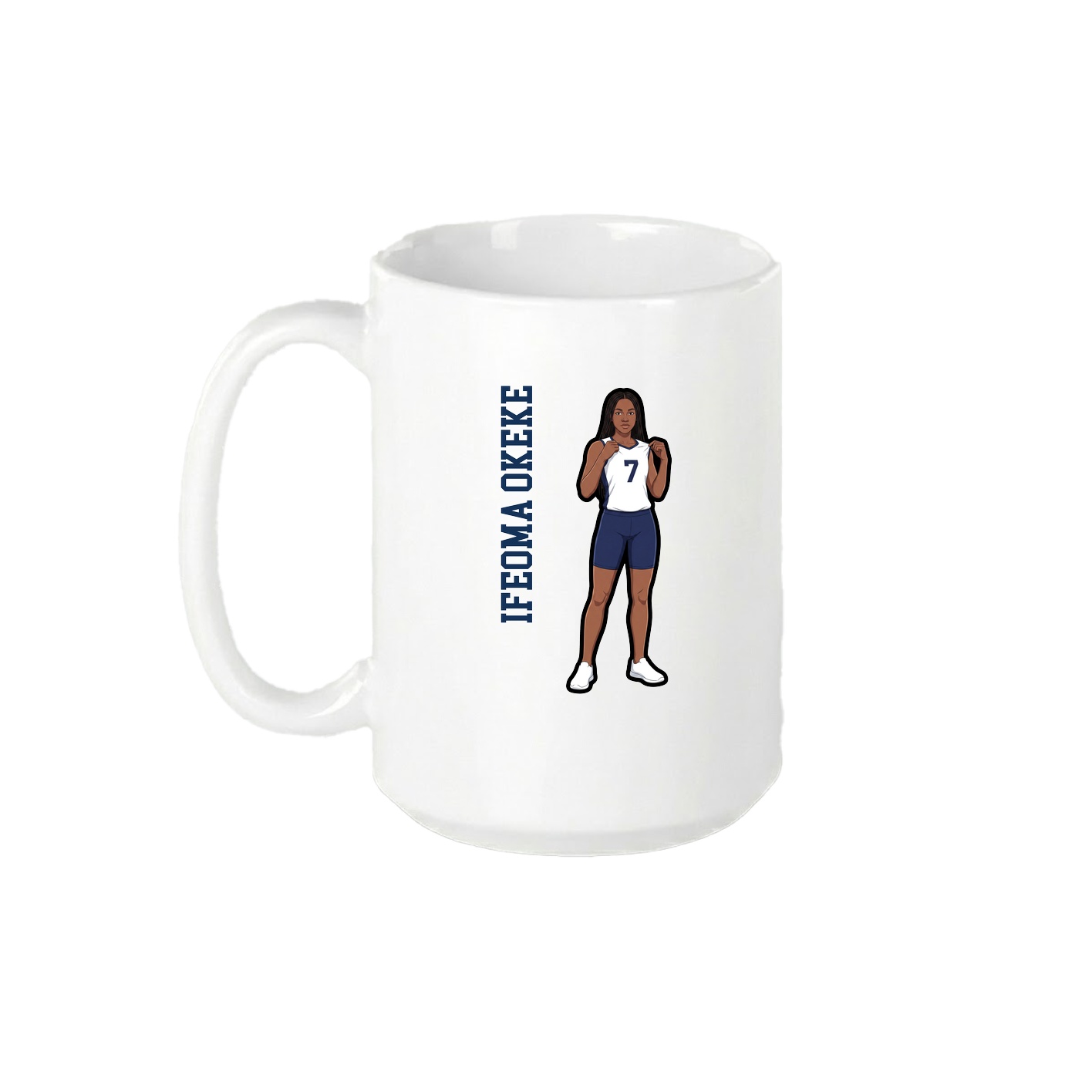 15oz Coffee Mug — Name Vertical in White