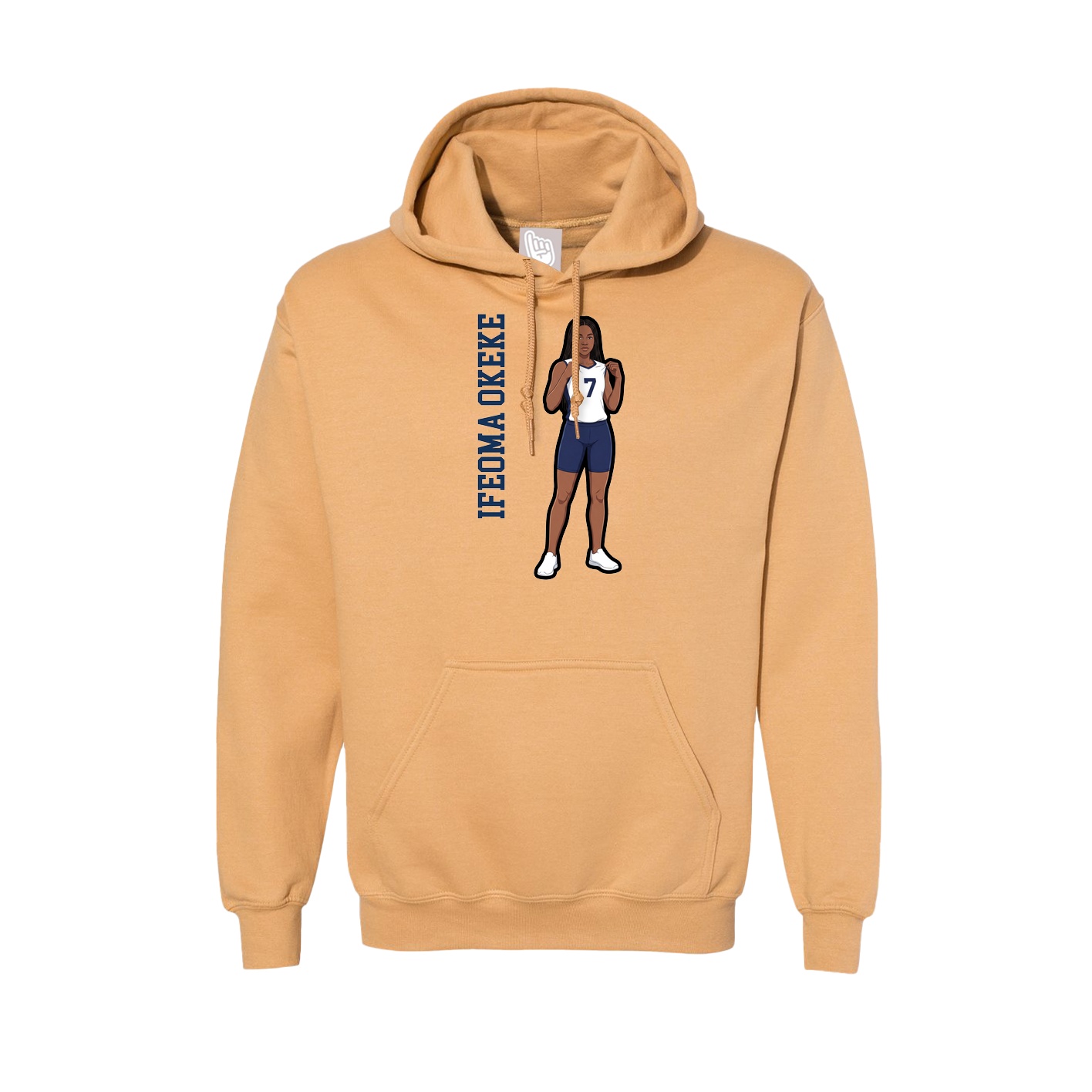 Hoodie — Name Vertical in Vegas Gold