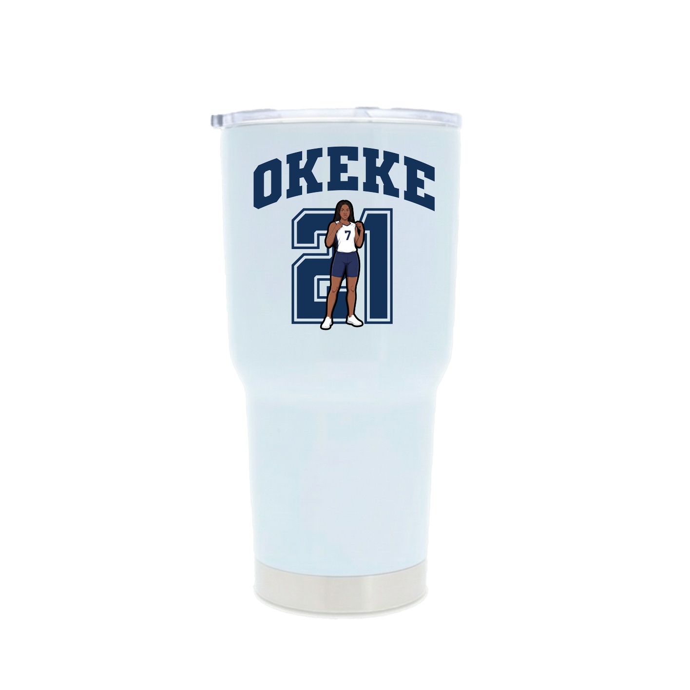 30oz Stainless Steel Tumbler — Number in White