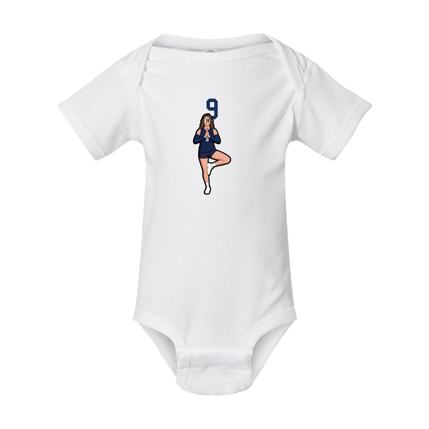 Baby Onesie — Number Top in White