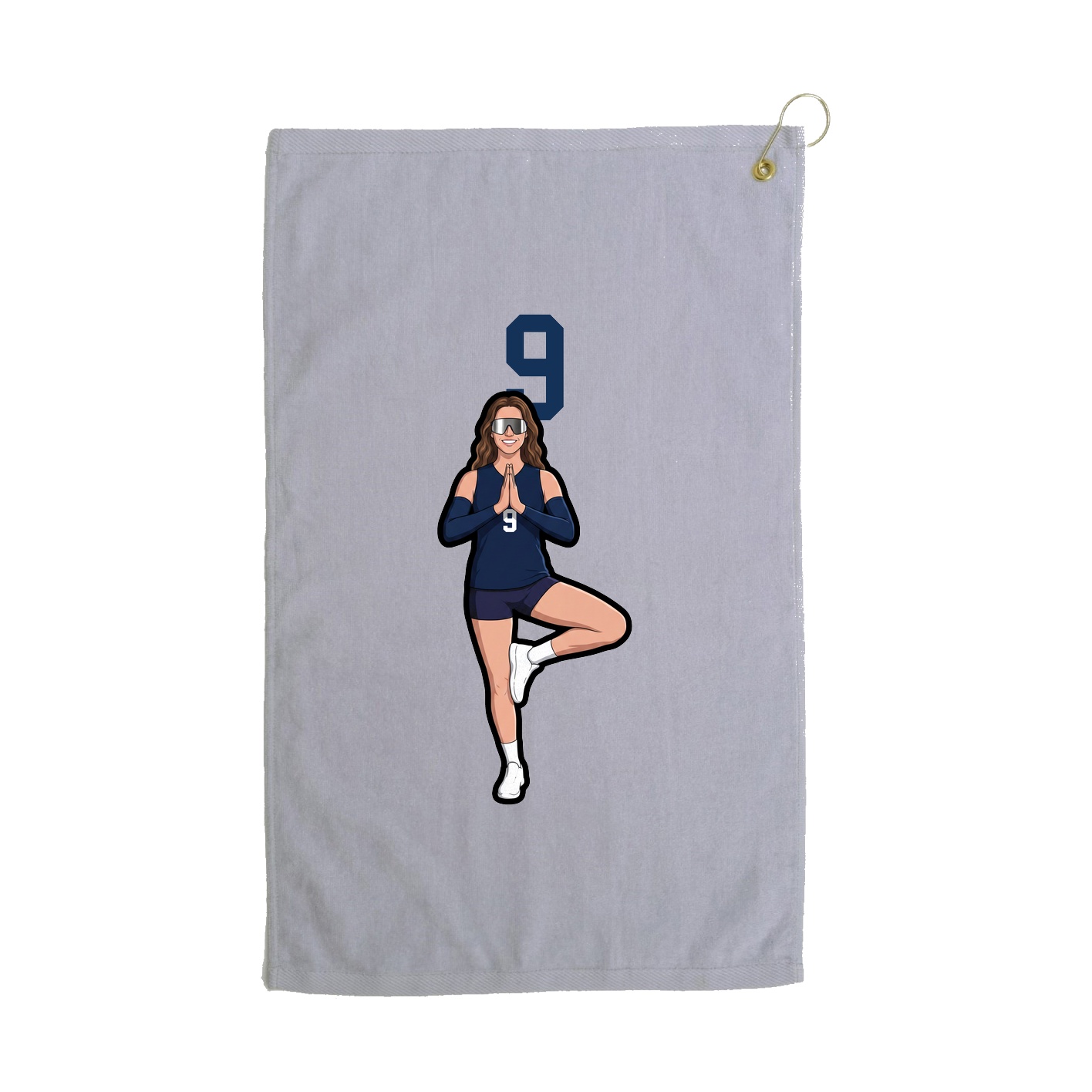 Golf Towel — Number Top in Grey