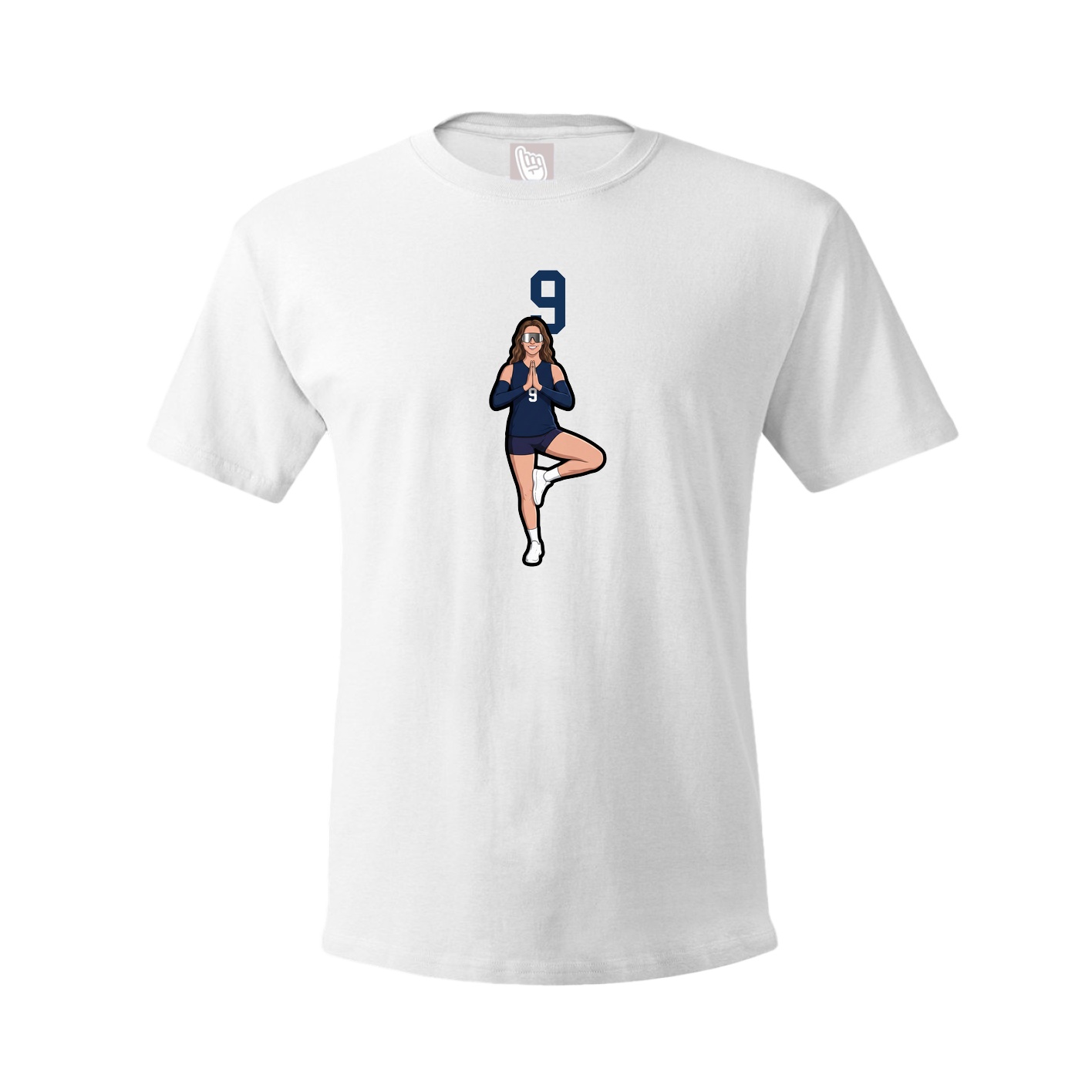 Youth Tee — Number Top in White