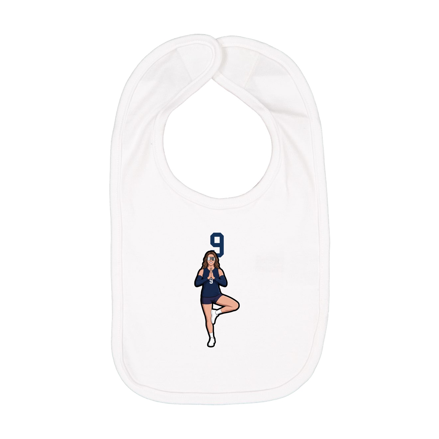 Infant Bib — Number Top in White