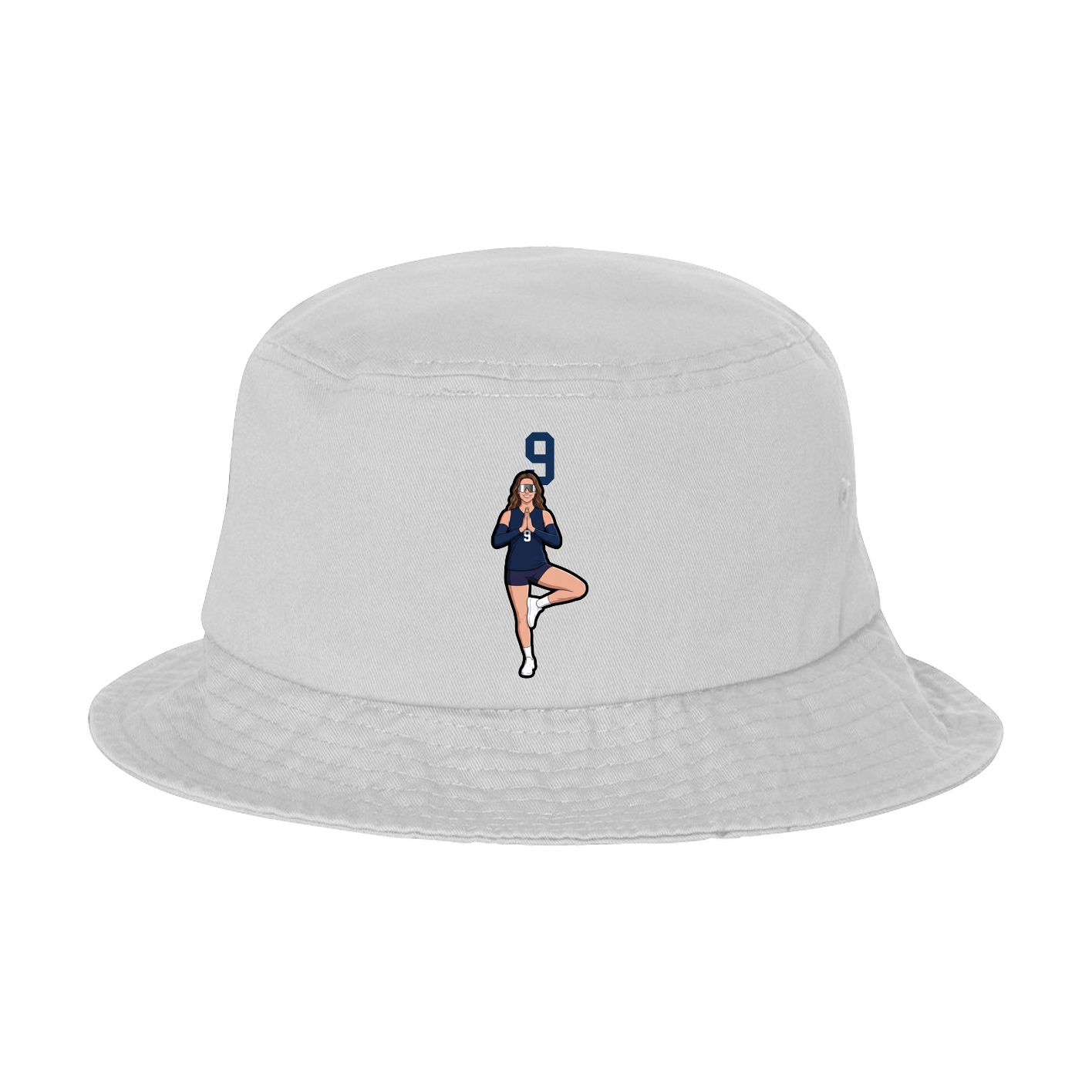 Bucket Cap — Number Top in White
