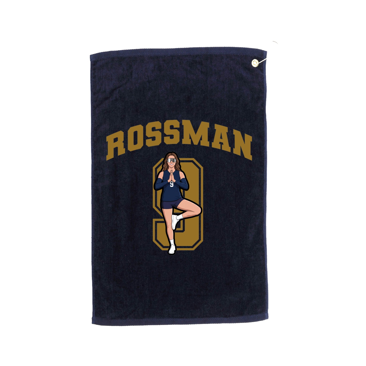 Golf Towel — Number in Navy