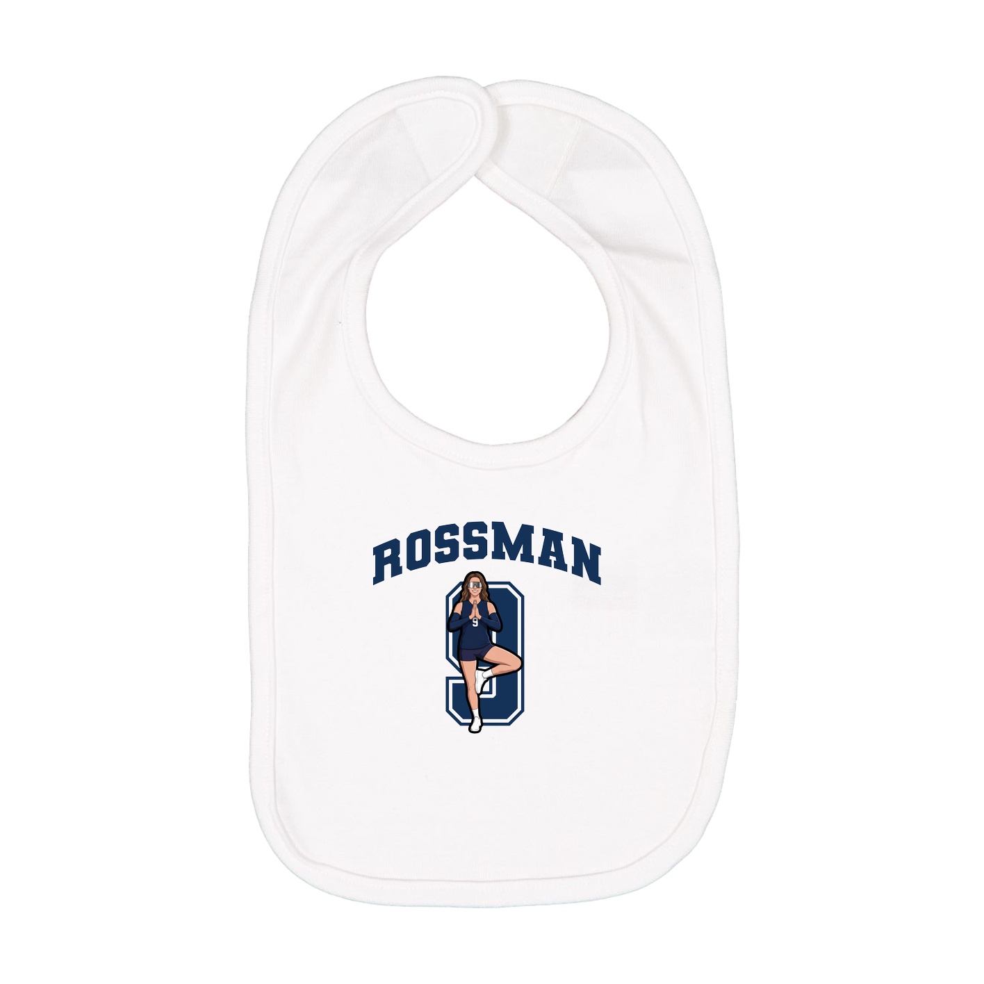 Infant Bib — Number in White