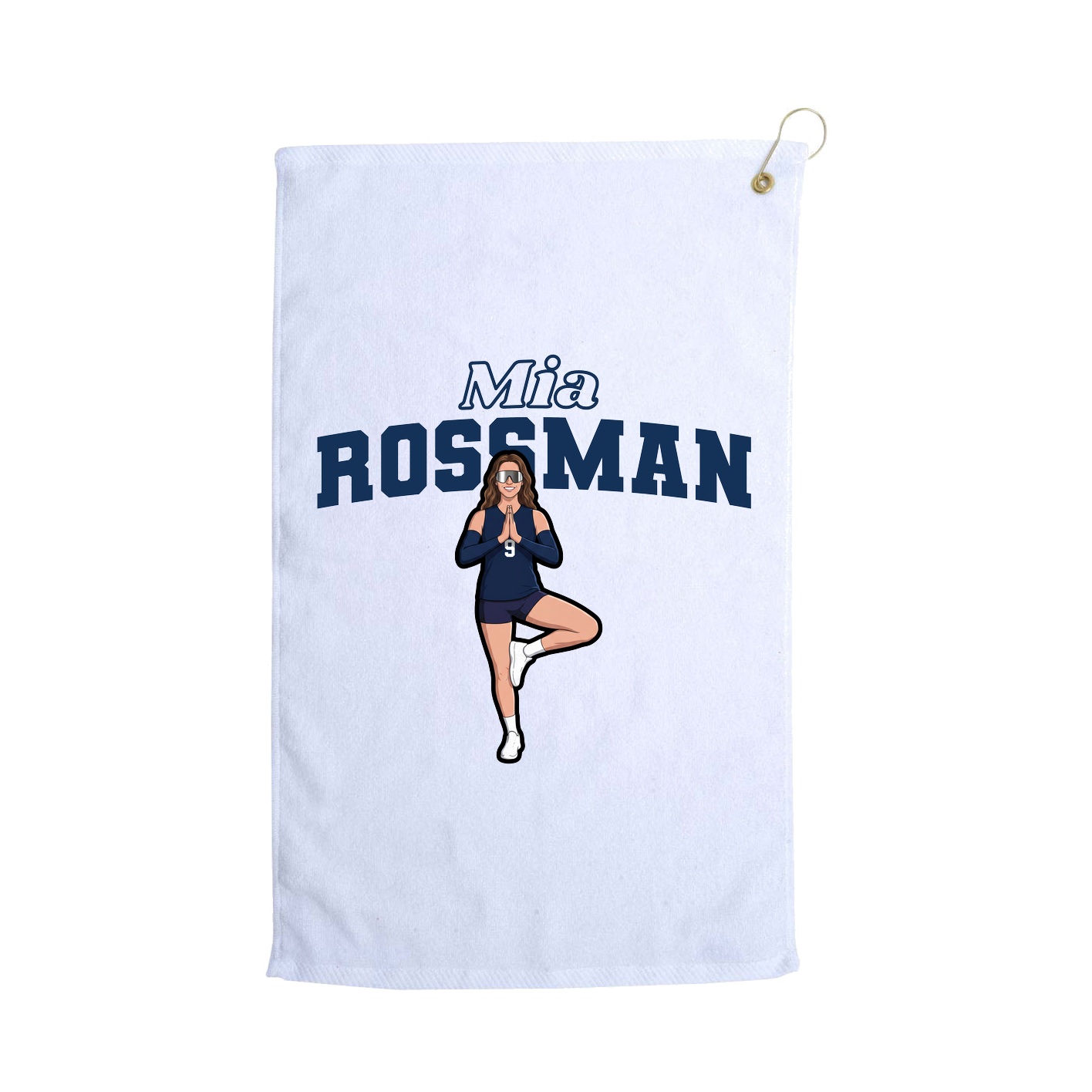 Golf Towel — Name Arch in White