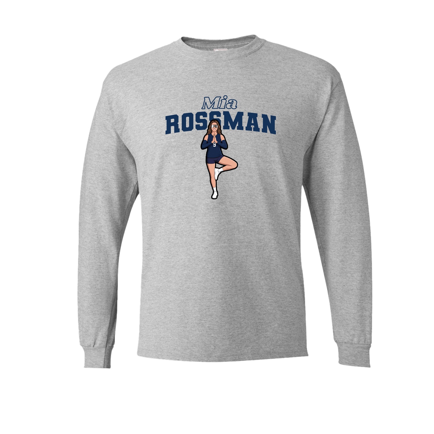 Long Sleeve Tee — Name Arch in Grey