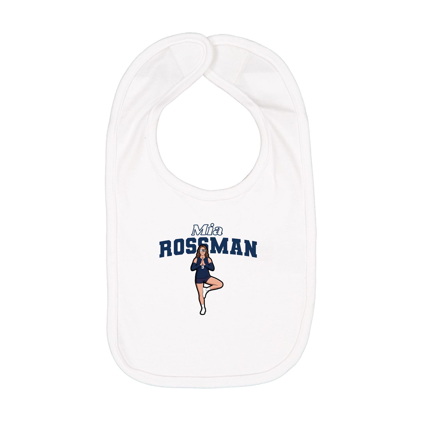 Infant Bib — Name Arch in White
