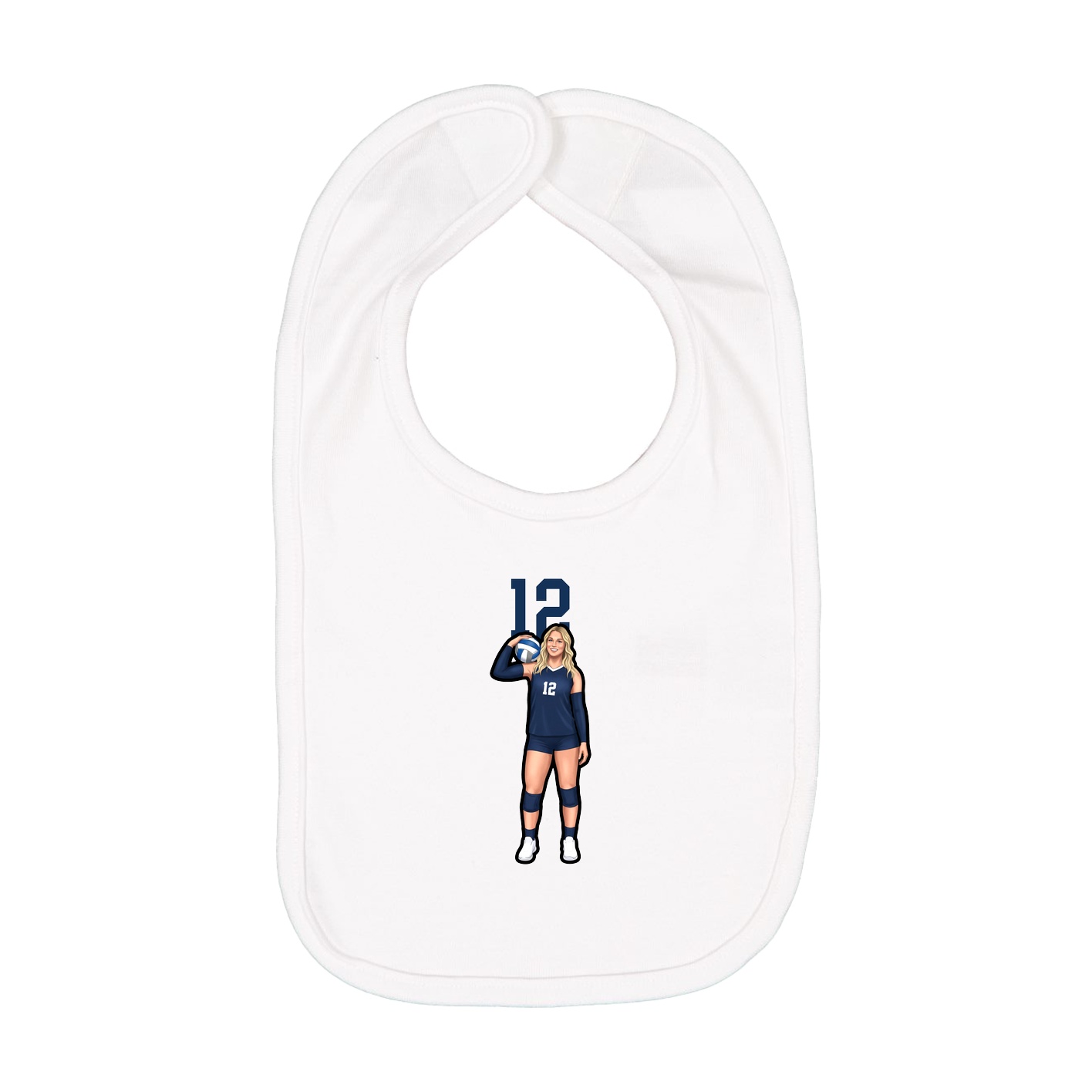 Infant Bib — Number Top in White