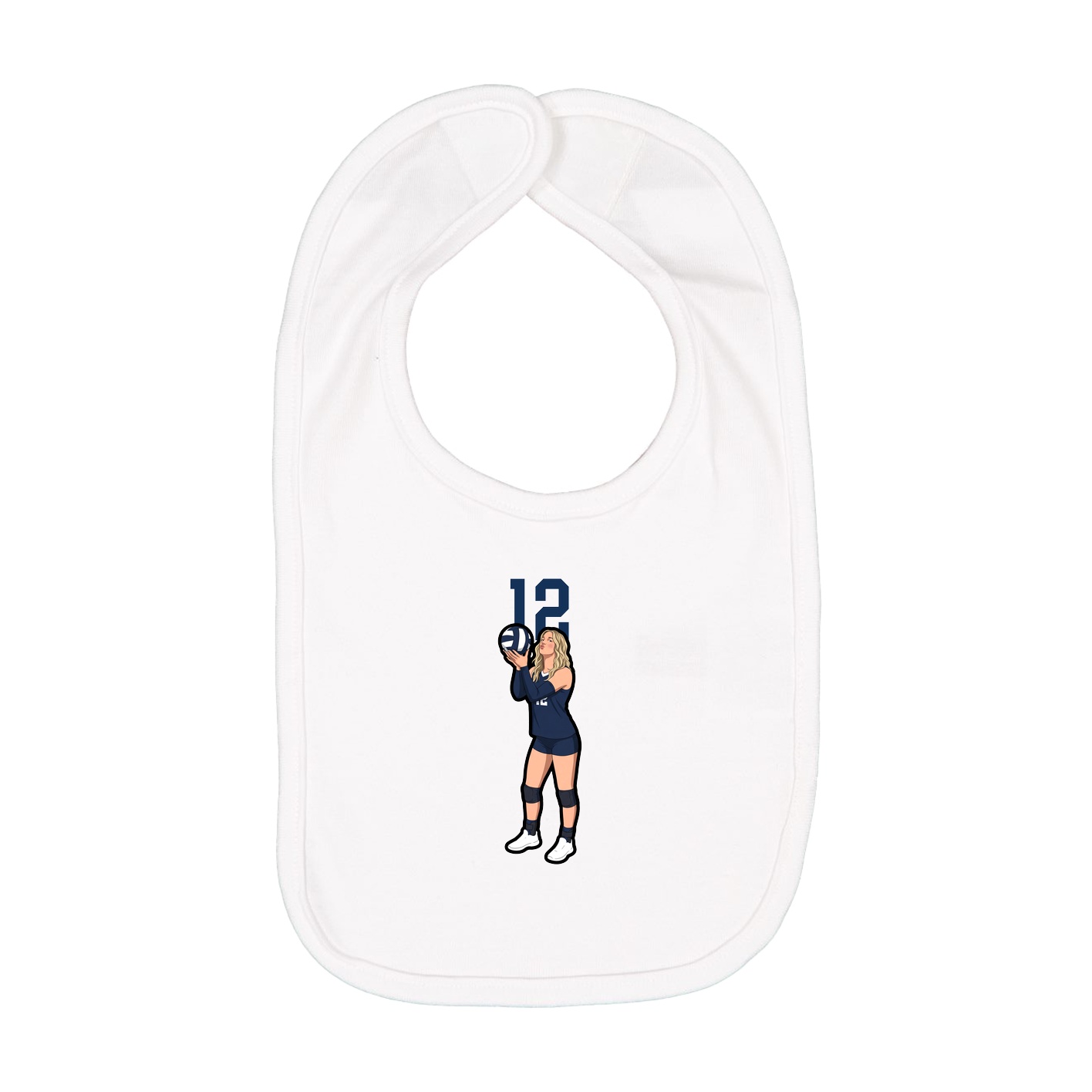 Infant Bib — Number Top in White