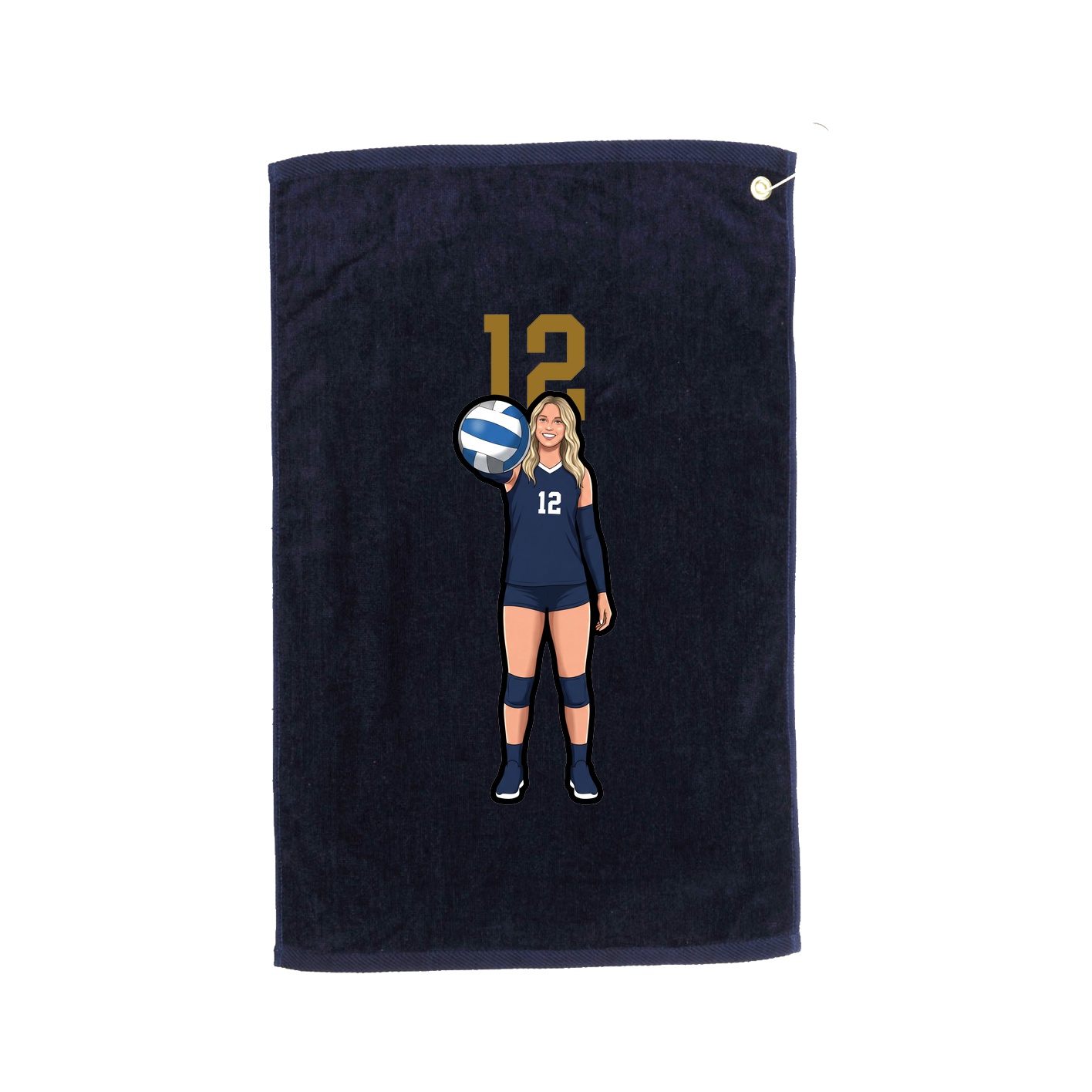 Golf Towel — Number Top in Navy