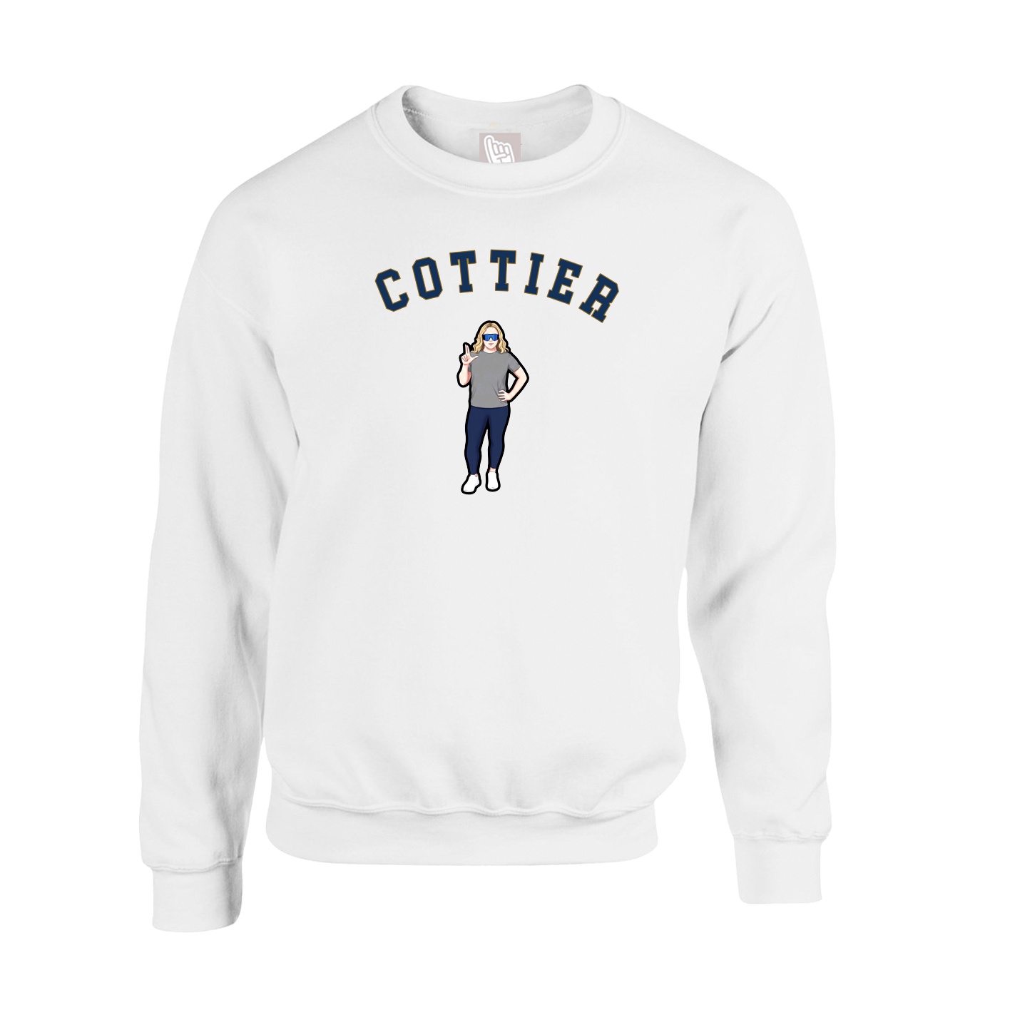 Fleece Crew — Shirsey Arch in White