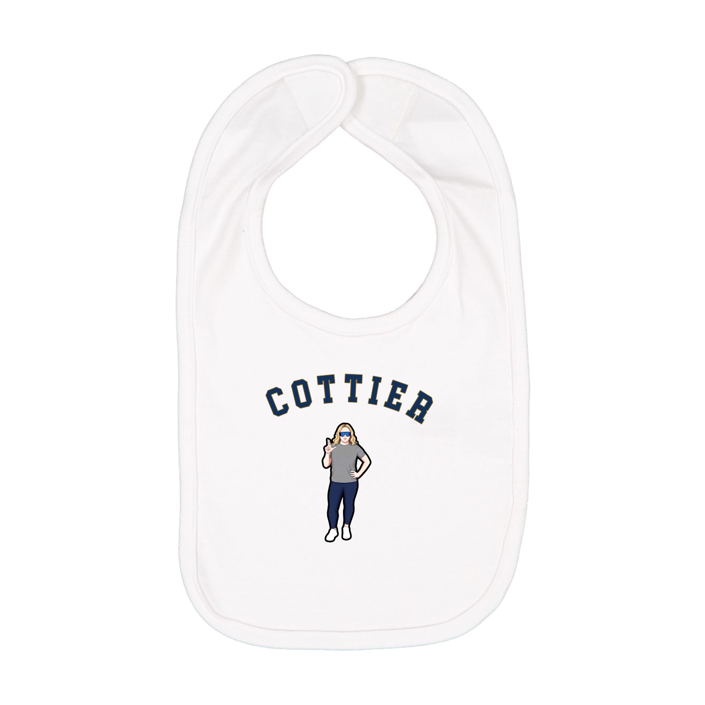 Infant Bib — Shirsey Arch in White