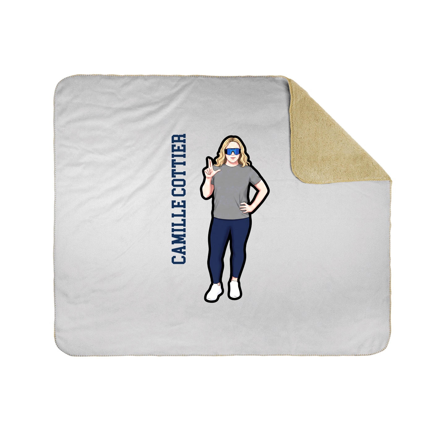 Throw Blanket — Name Vertical in White