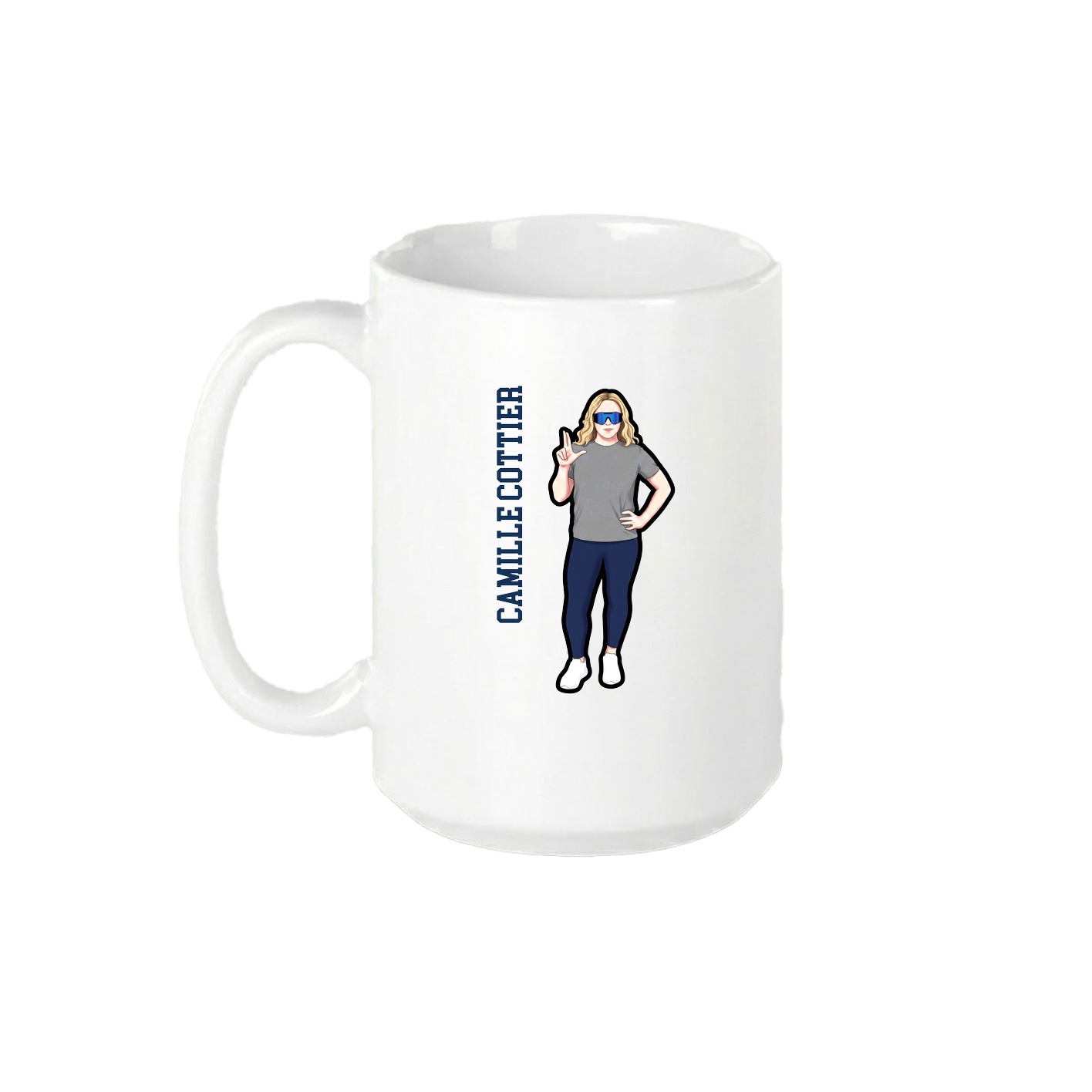 15oz Coffee Mug — Name Vertical in White