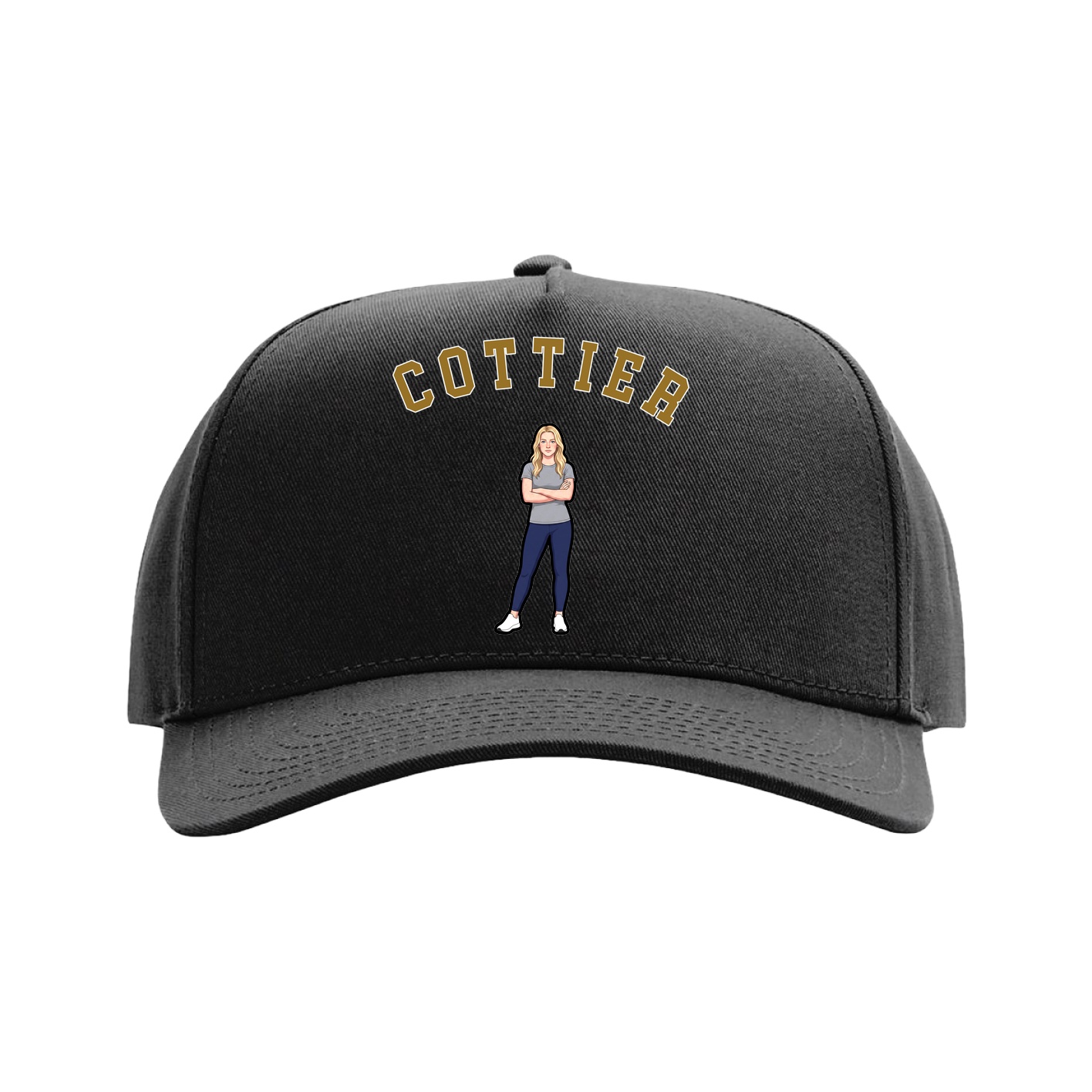 Full Fabric Five-Panel Champ Cap — Shirsey Arch in Black