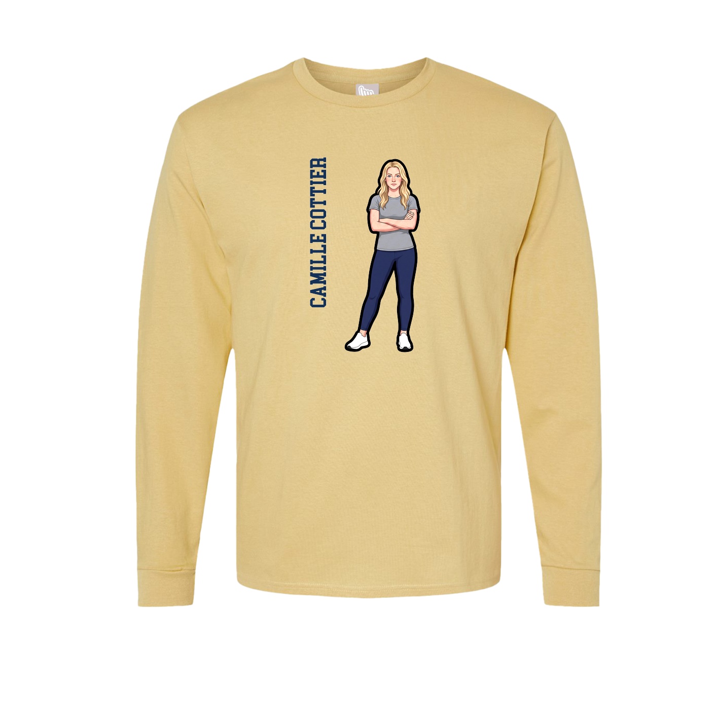 Long Sleeve Tee — Name Vertical in Vegas Gold
