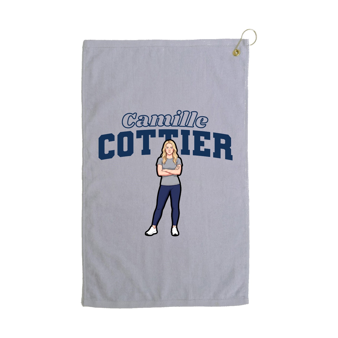 Golf Towel — Name Arch in Grey