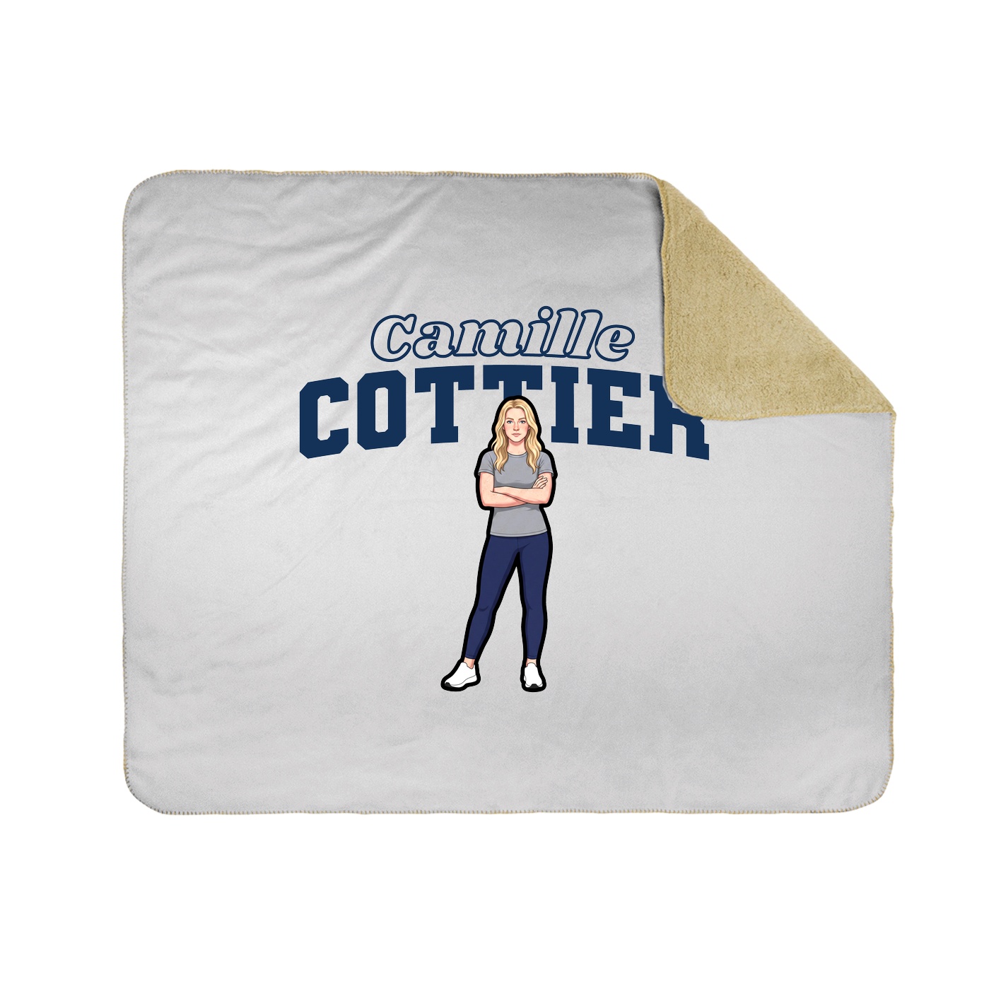 Throw Blanket — Name Arch in White