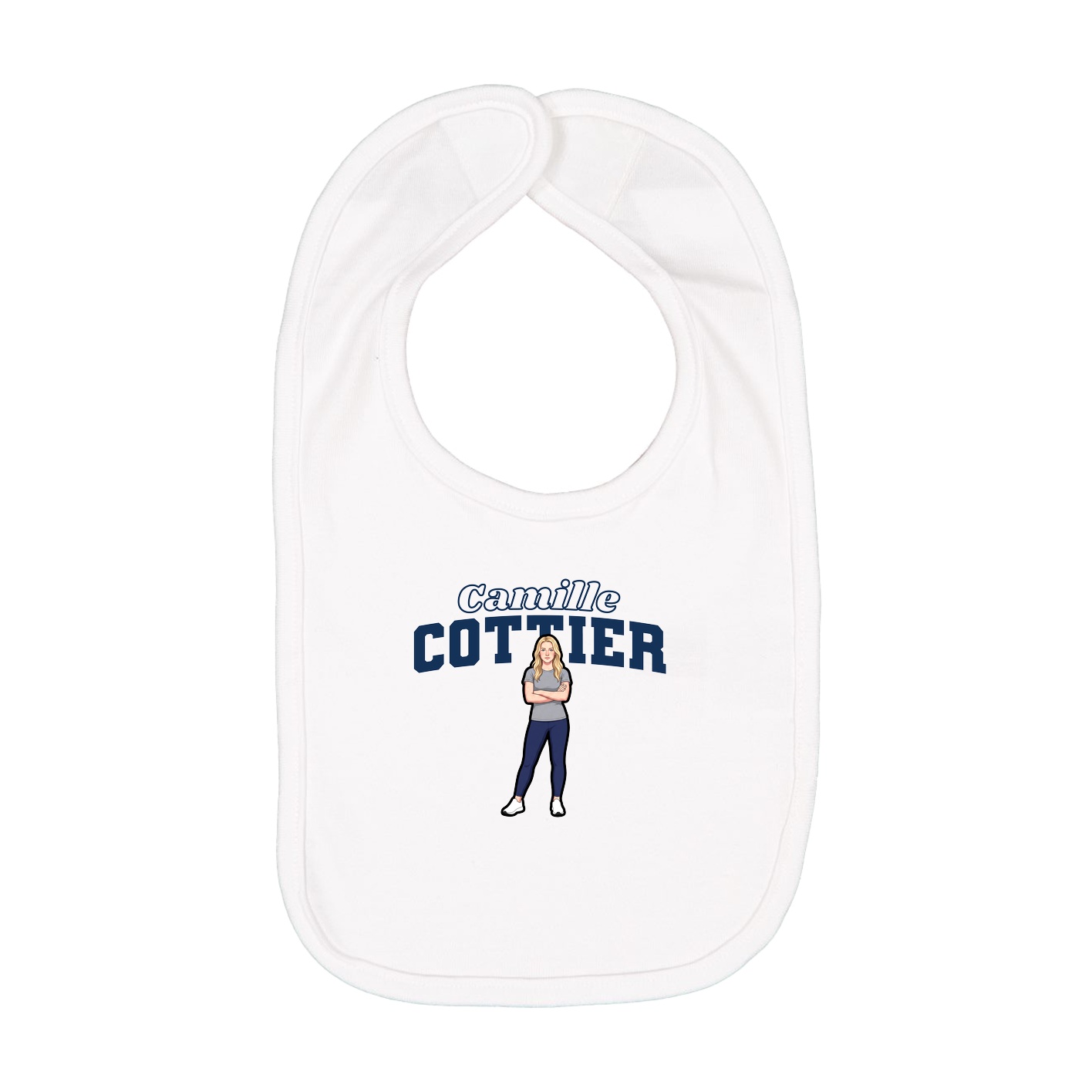 Infant Bib — Name Arch in White