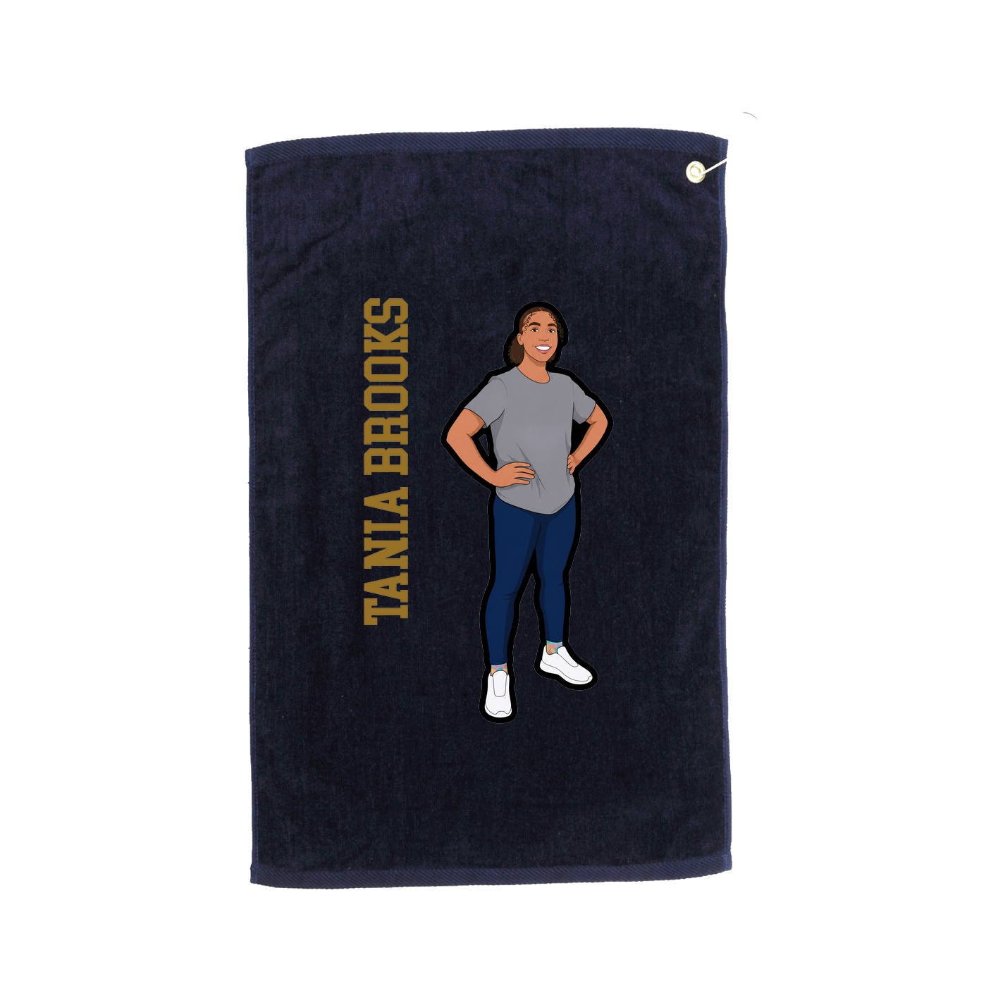 Golf Towel — Name Vertical in Navy