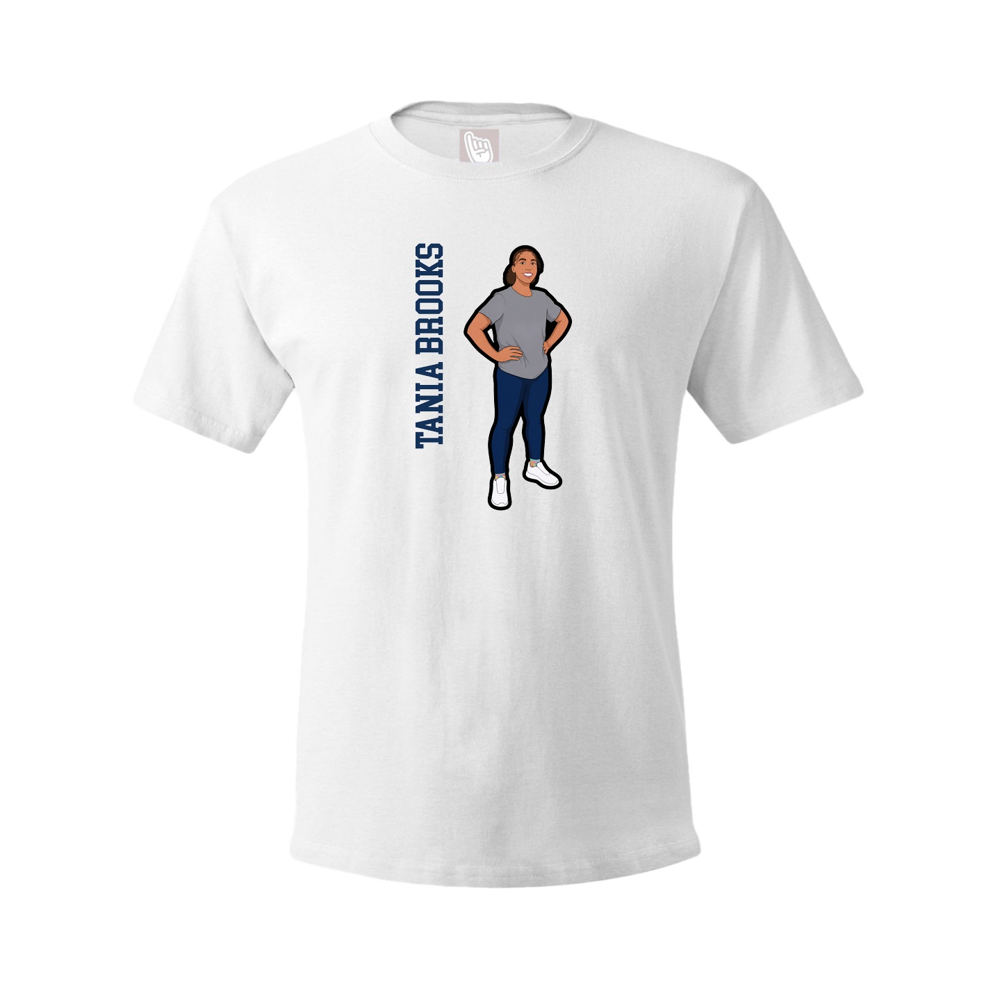 Tee — Name Vertical in White