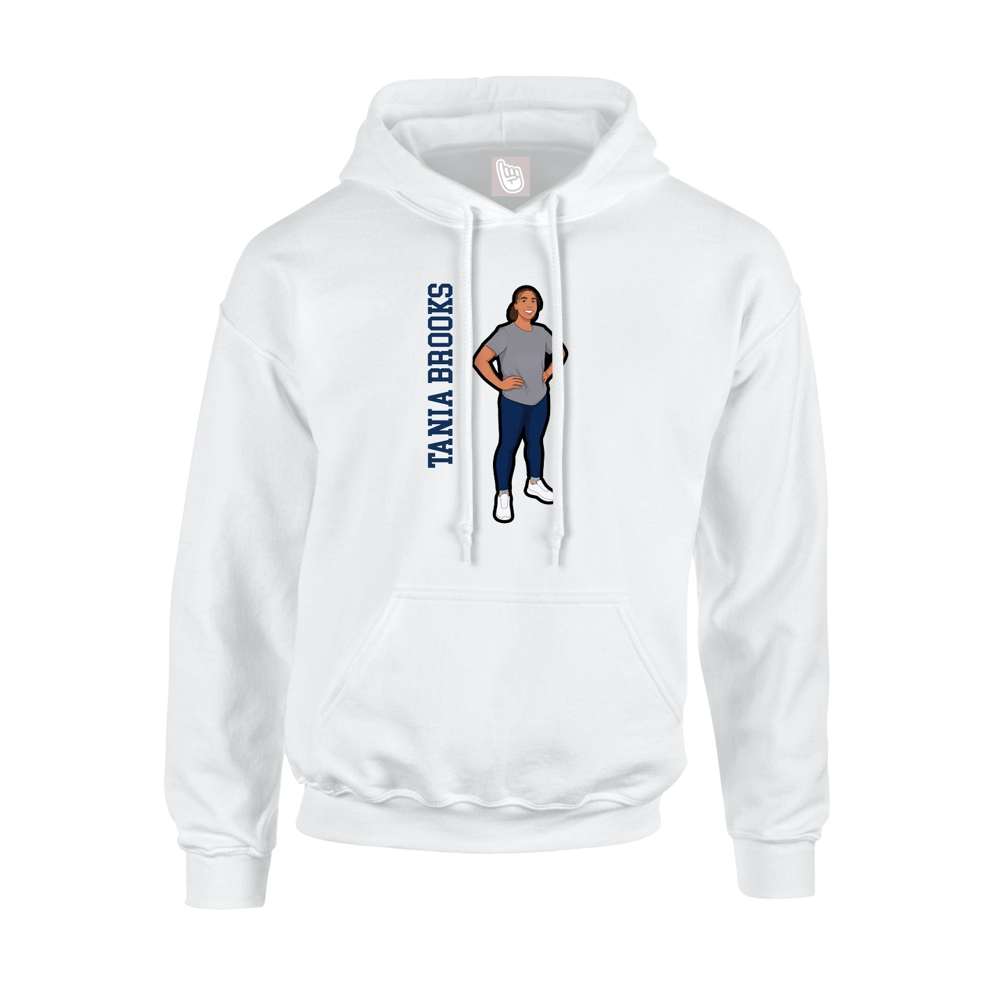 Hoodie — Name Vertical in White