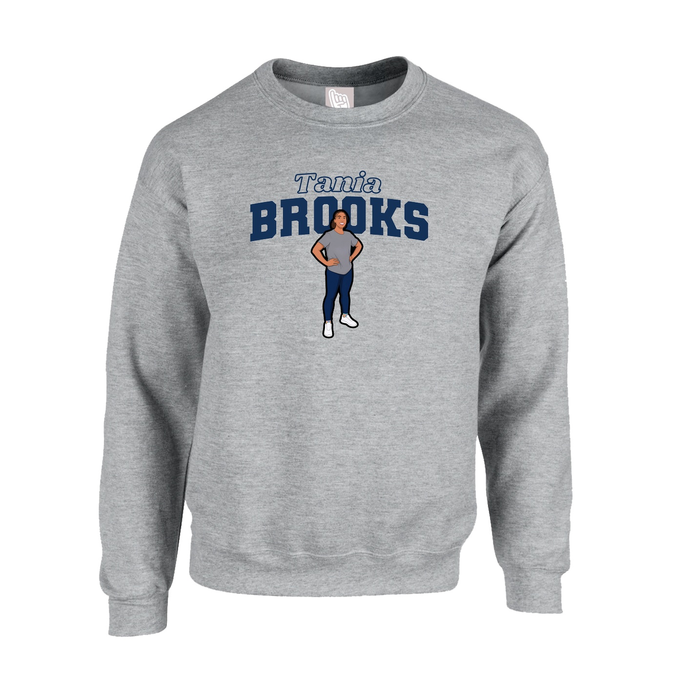 Fleece Crew — Name Arch in Grey