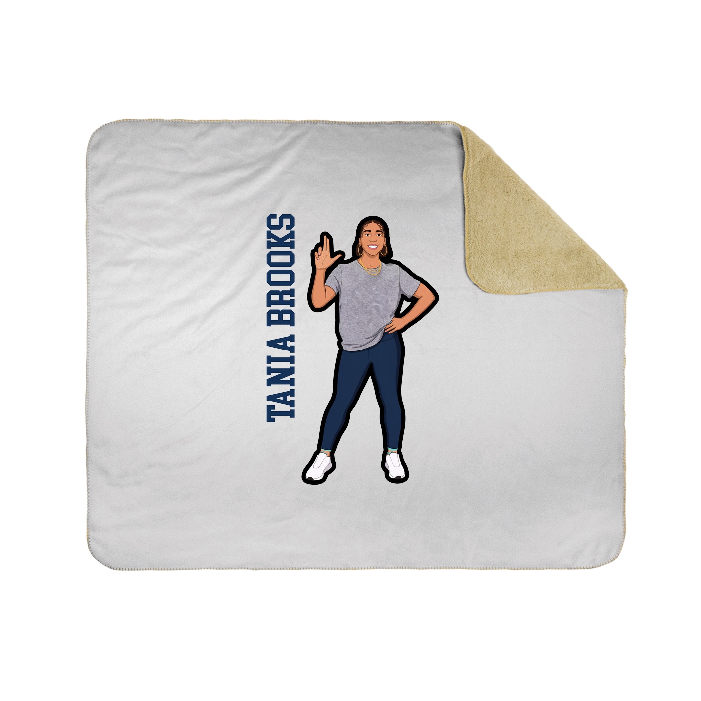 Throw Blanket — Name Vertical in White