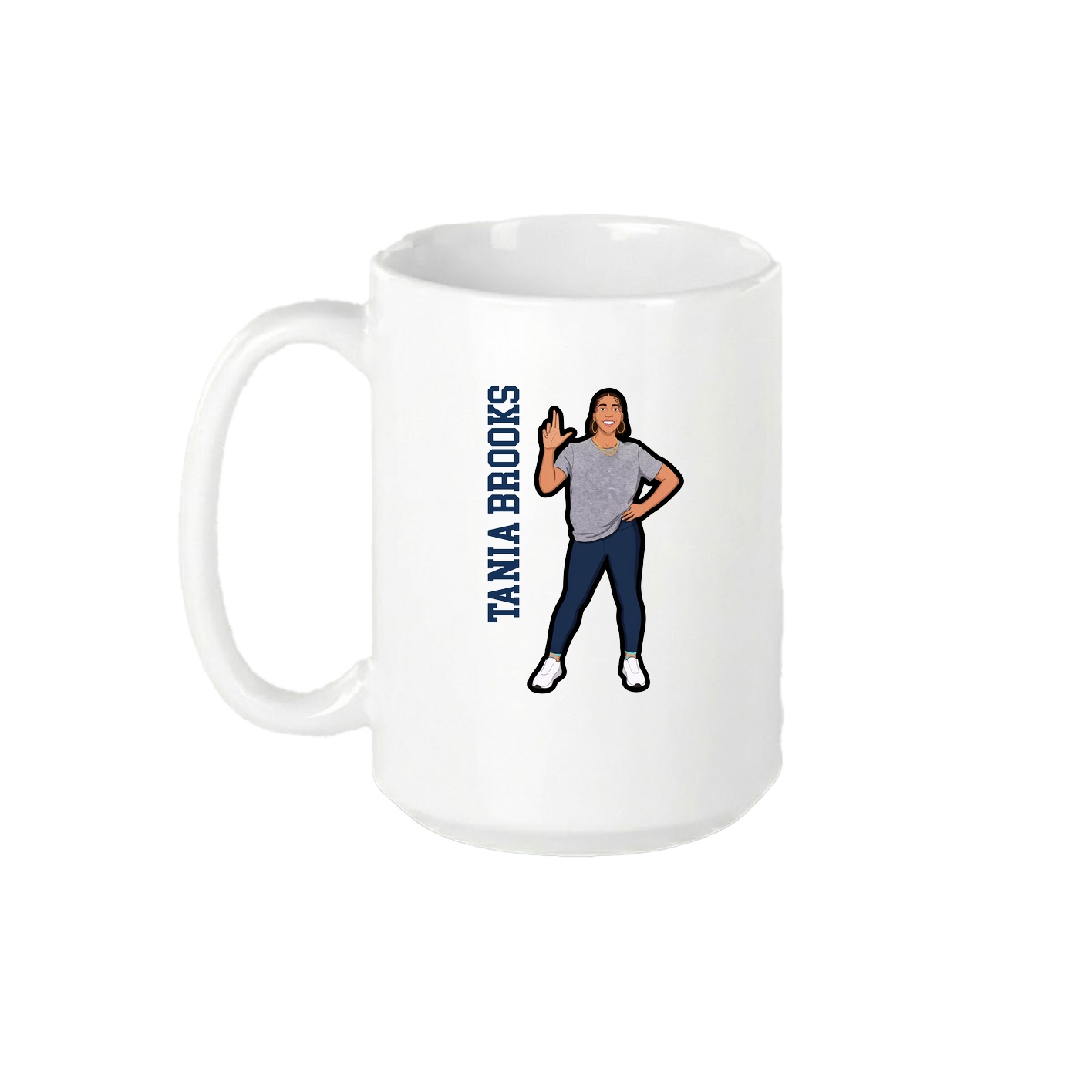 15oz Coffee Mug — Name Vertical in White