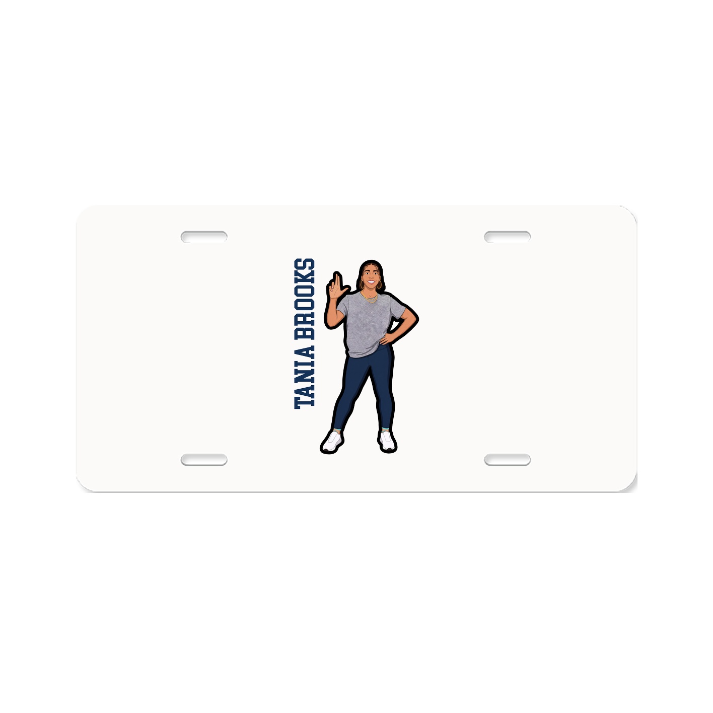License Plate — Name Vertical in Classic