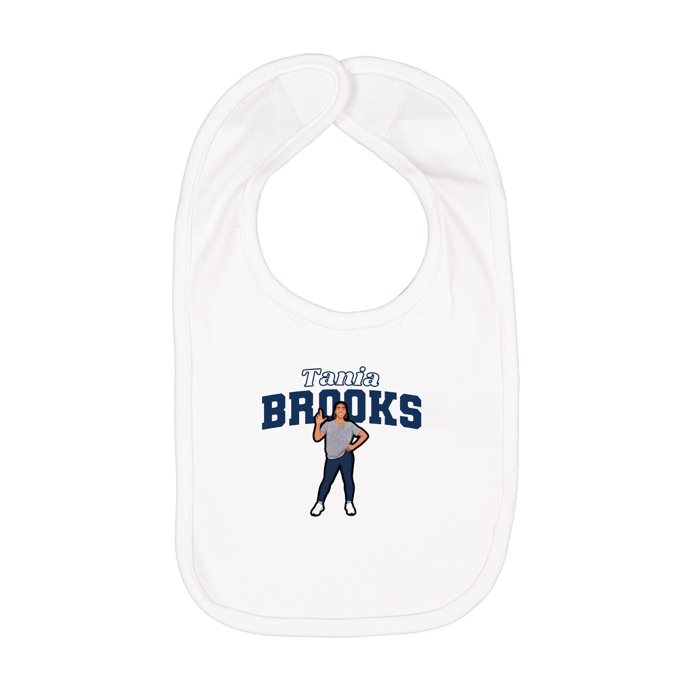 Infant Bib — Name Arch in White