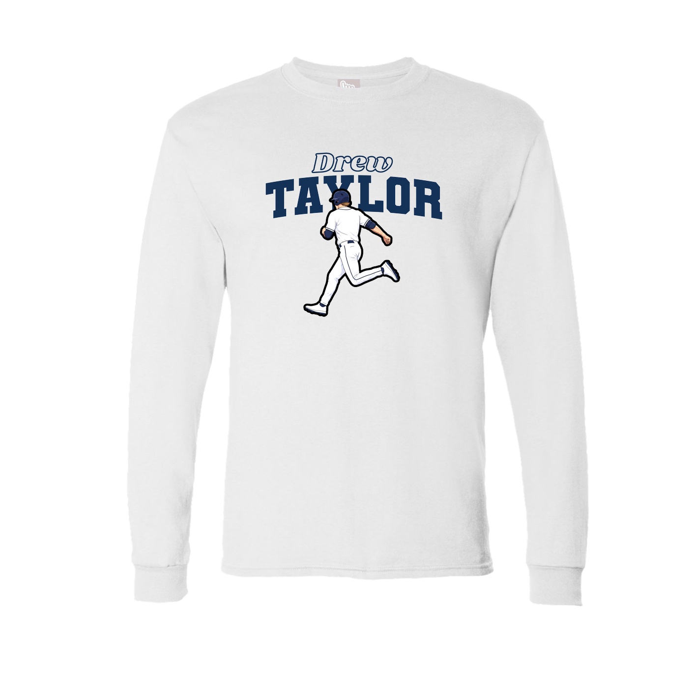 Long Sleeve Tee — Name Arch in White
