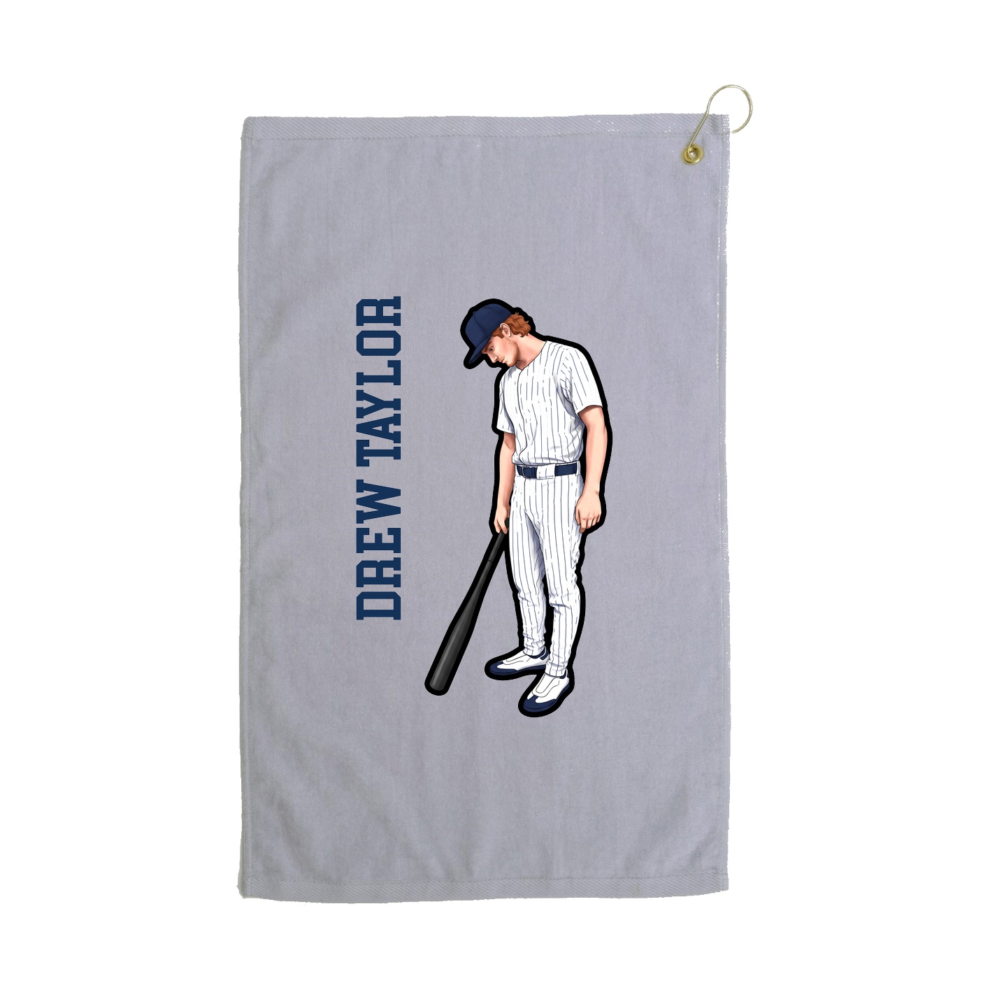 Golf Towel — Name Vertical in Grey